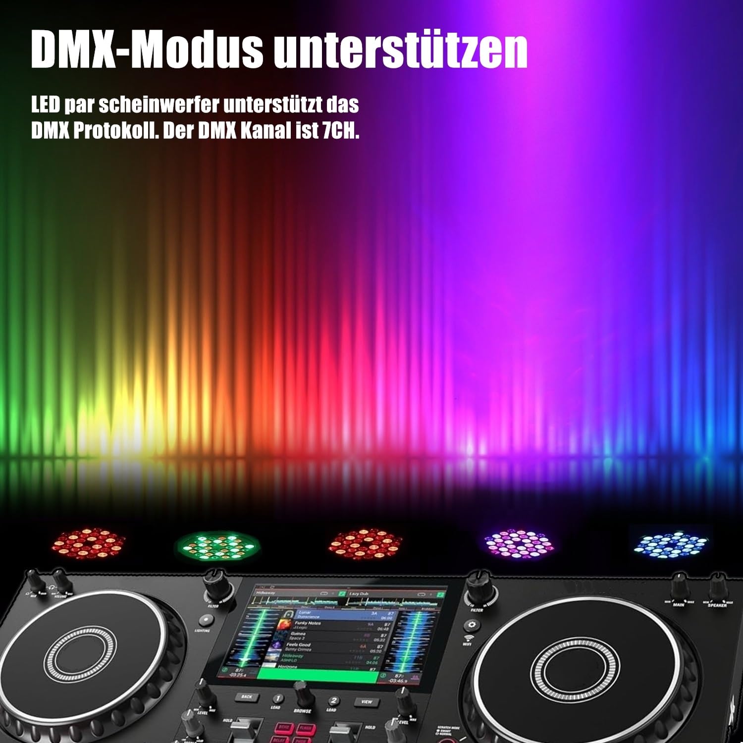 Par Licht Bühnenlicht, 36 LED RGB Partylicht Strahler Discolicht DMX Scheinwerfer mit Fernbedienung 4Modi Light für Bar, Bühnen, Party, DJ, Halloween, Weihnachten - 8Packs