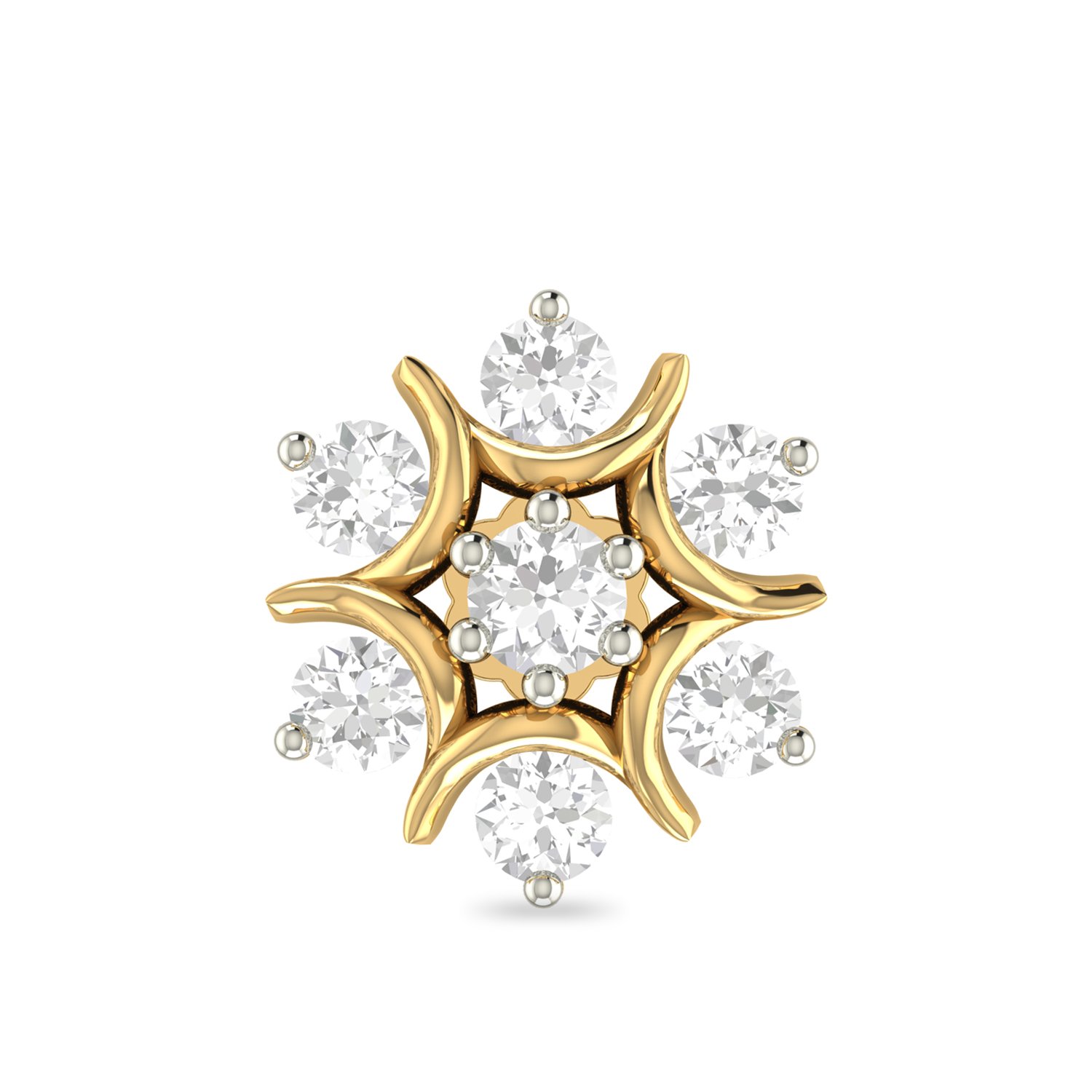 The Rozmin 18KT Yellow Gold & Diamond Nose Pin