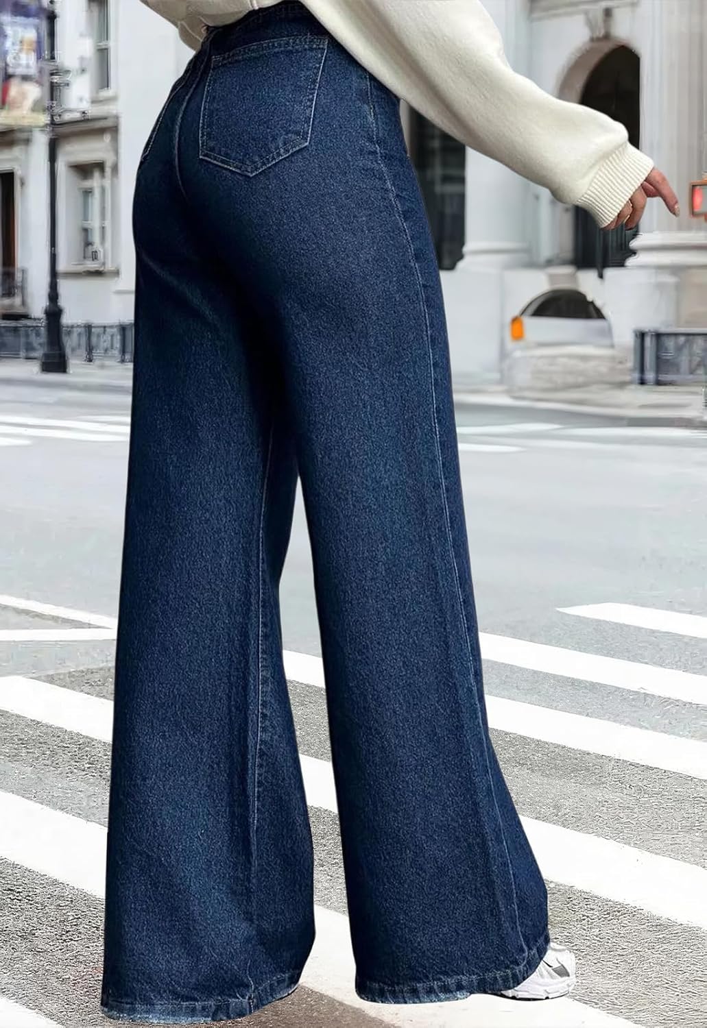 ZERMOM Women's Wide Leg Jeans Casual Stretch High Rise Baggy Loose Denim Pants - Image 6