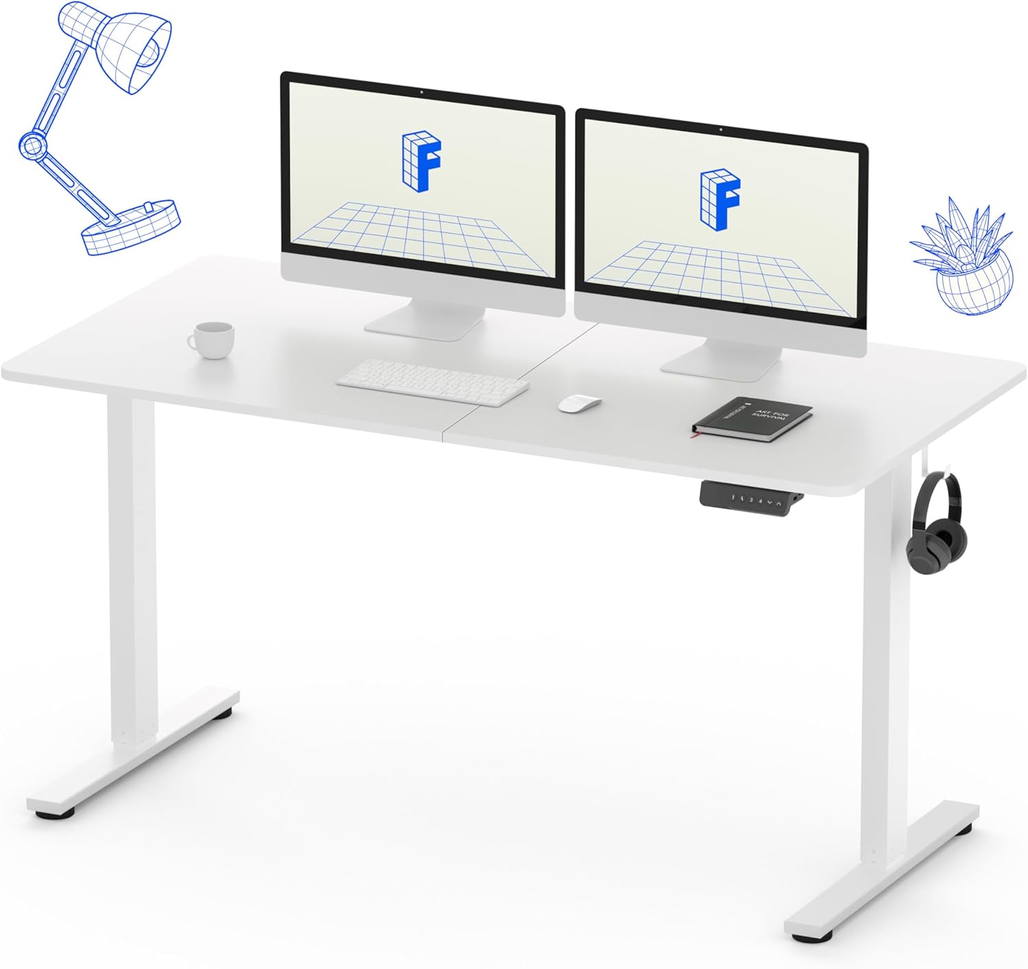 FLEXISPOT Basic Plus HeightAdjustable Desk 140 x 60 cm 4 Memory