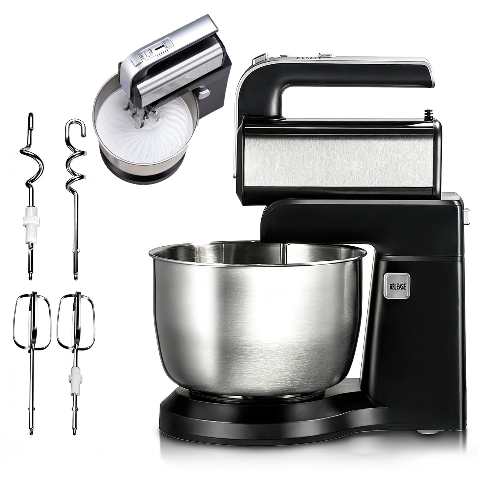 Batidora eléctrica de cocina compacta con cuenco de 3,5 litros para repostería
