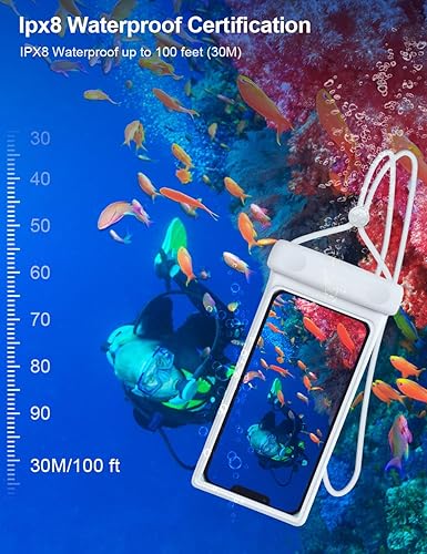 Miniatura 4 de wellhouse Bolsa impermeable para teléfono, funda impermeable para iPhone 16 15 14 13 Pro Max XS Samsung, IPX8 3D bolsa seca para teléfono celular