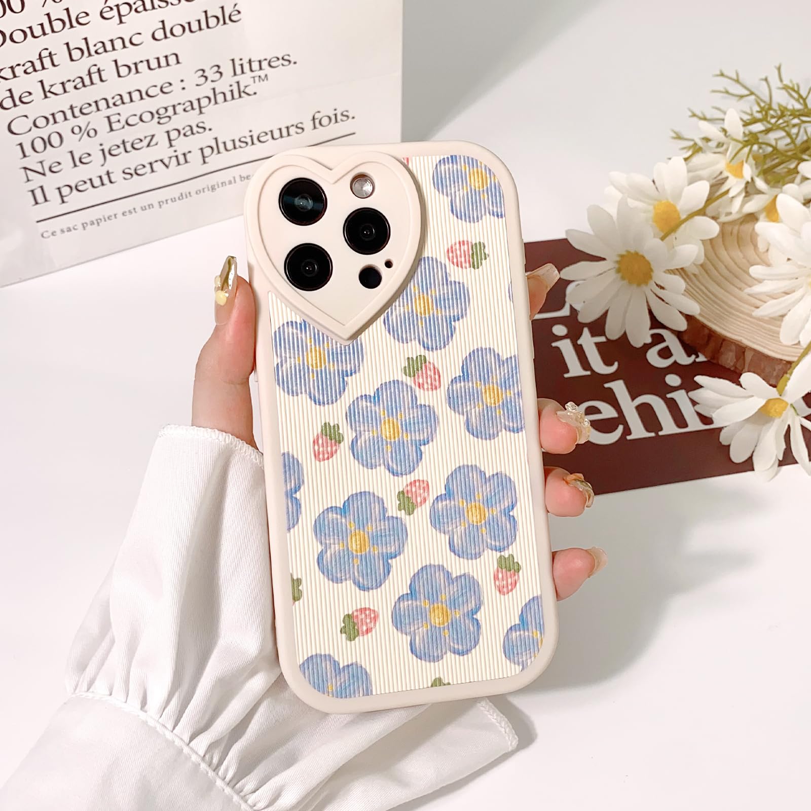 NITITOP IPhone 14 Pro Hülle – Niedliches Herz-Design, Weiches Silikon, Stoßfest & Schlank