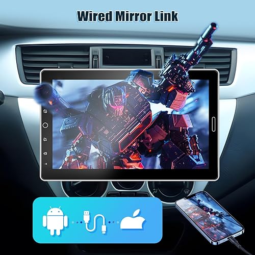 Miniatura 8 de Estéreo de coche de 10.1 pulgadas DIN único con Carplay inalámbrico de 10 pulgadas, radio táctil de 10 pulgadas, compatible con radio AM FM, video