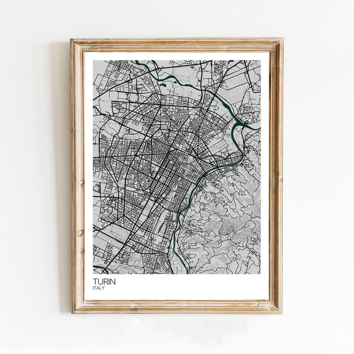 Modern Colored Poster of Turin Italy 7 | 11x17 12x18 16x24 24x36 Minimal Unframed Print Wall Art | Minimalism Hometowm City Traveler Gift | Minimalist Home Office Decor