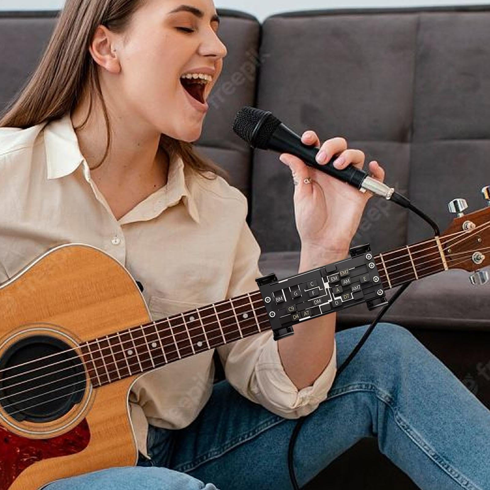 Trucco per accordi per chitarra, aiuto ergonomico per l'apprendimento della