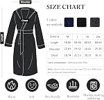 Hellomamma Mens Long Robes with Hood Full Length Hooded Bathrobe Fleece Plush Fluffy Housecoat Nightgown