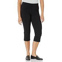 Briggs New York Womens Pull on Stretch Capri Pants High Waist Crop Straight Leg with Pockets 21 Inseam