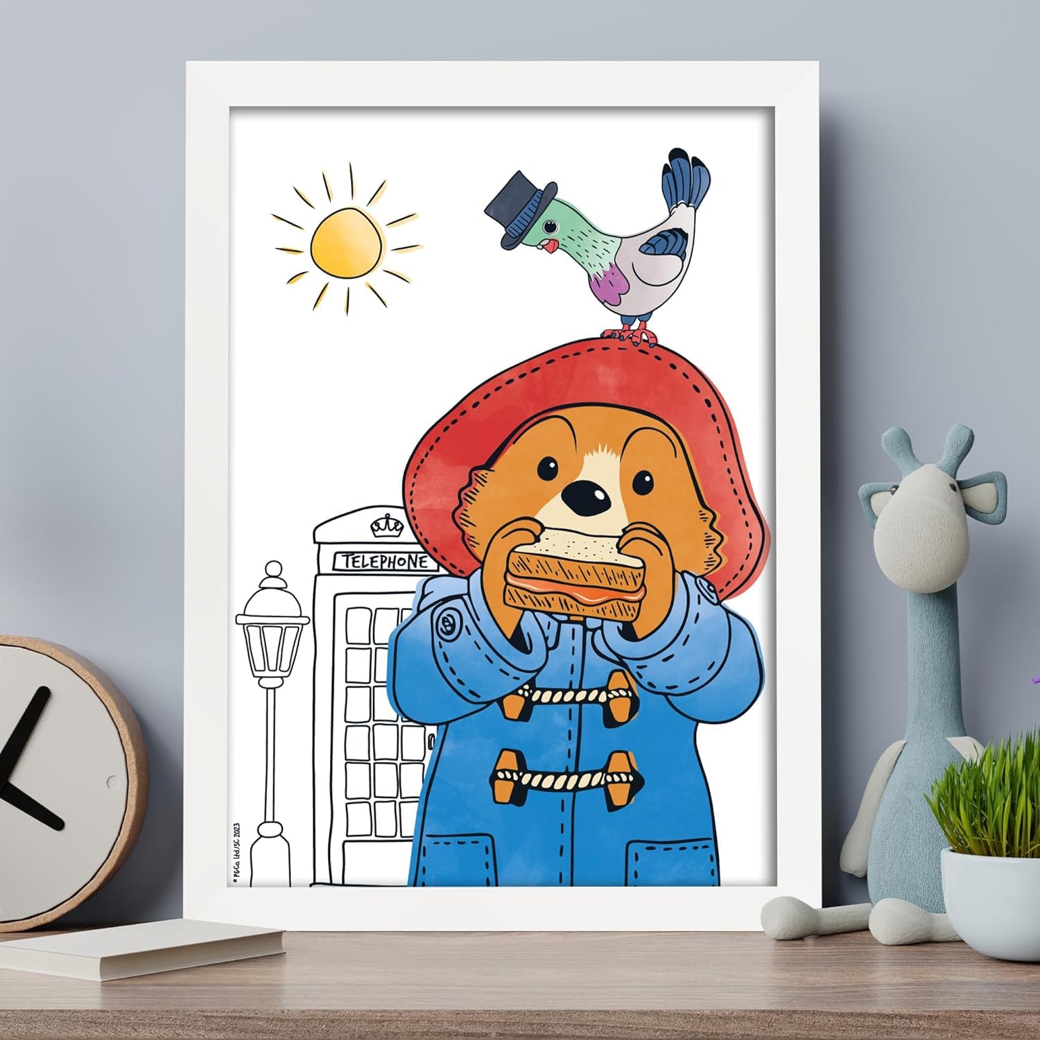 Themed Paddington Bear Print - London Sketch Kids Wall Art Paddington TV (42cm x 59.4cm - A2)