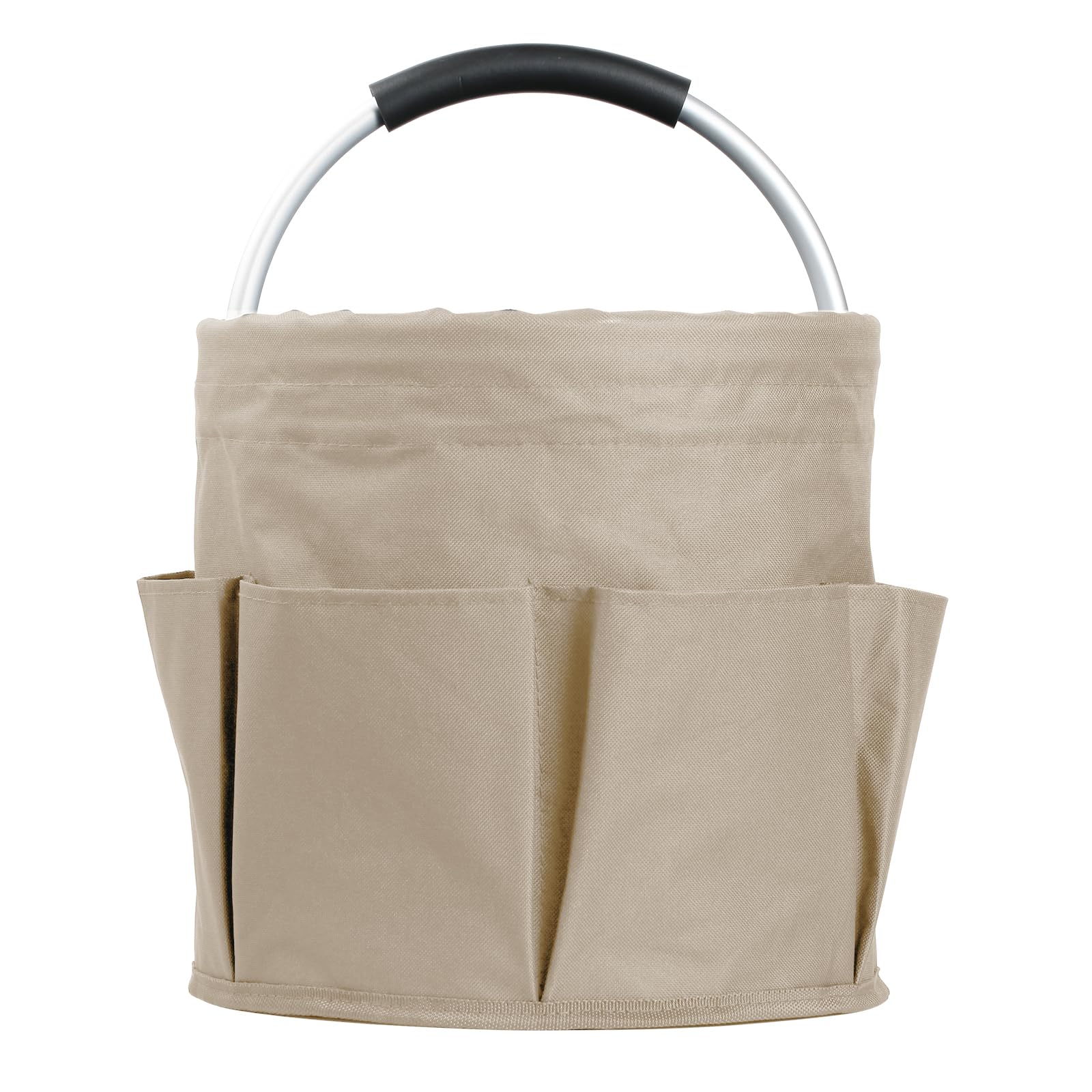 WOOHA Bolsa organizadora de herramientas de jardín plegable de 17 L, organizador de herramientas plegable para acampar al aire libre, cesta de cosecha, organizador de herramientas de jardín (caqui)