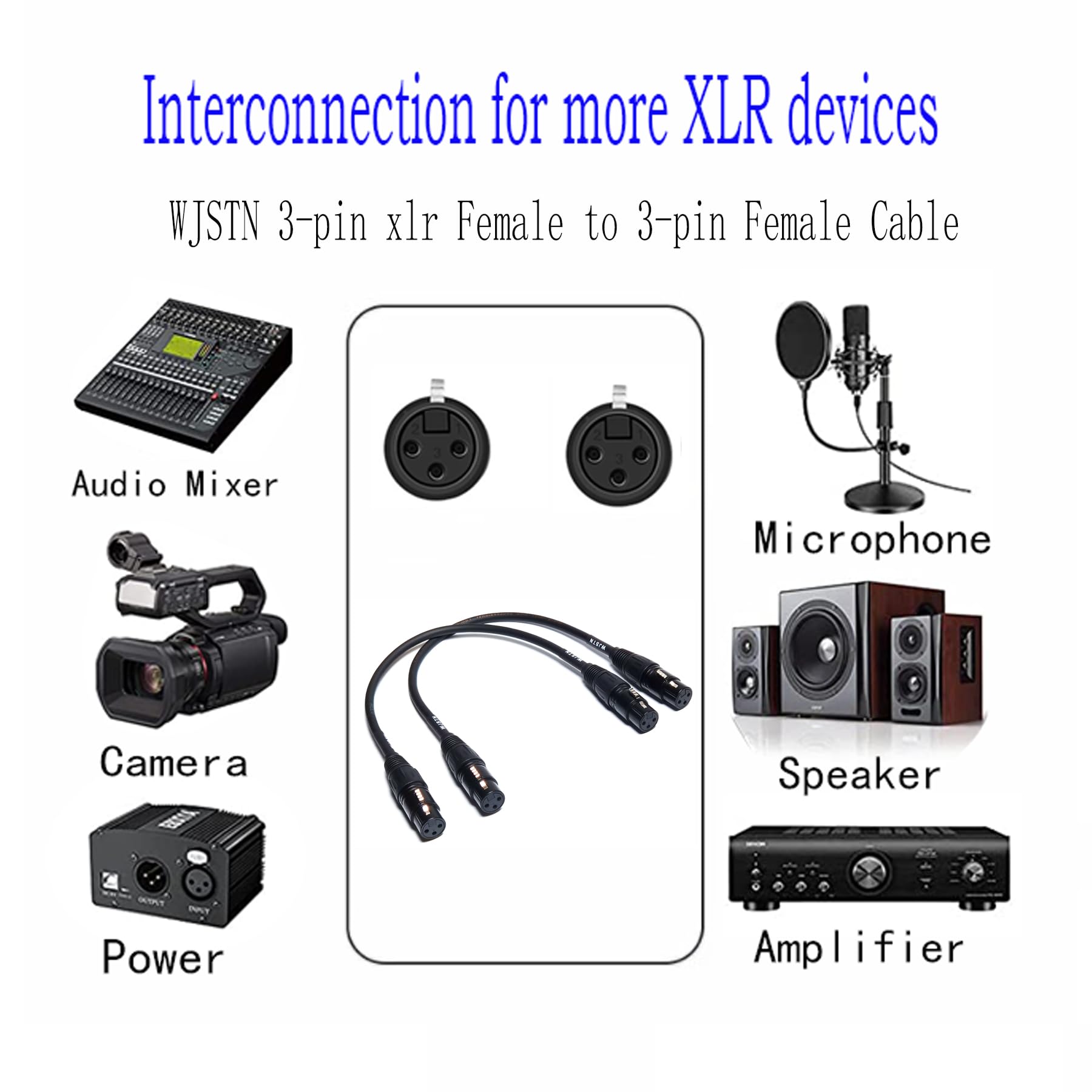 Amazon.co.jp: WJSTN マイクケーブル XLR - XLRケーブル、3ピンXLRメス