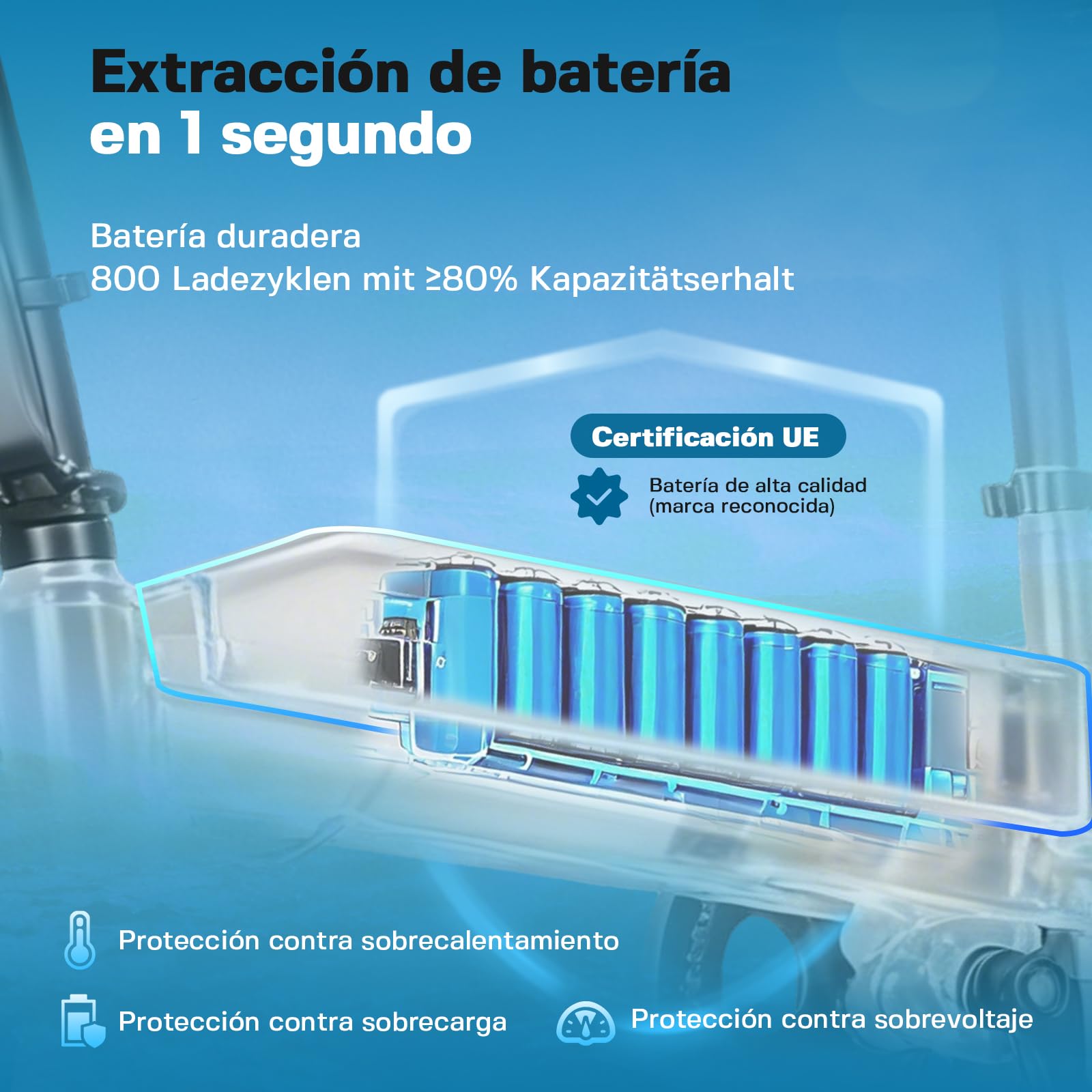 Bicicleta Eléctrica Plegable de 16x3, Batería Extraíble | 45km Autonomía, 25km/h con Asistencia de Pedal, Pantalla LCD, Asiento Ajustable, para Adolescentes y Adultos