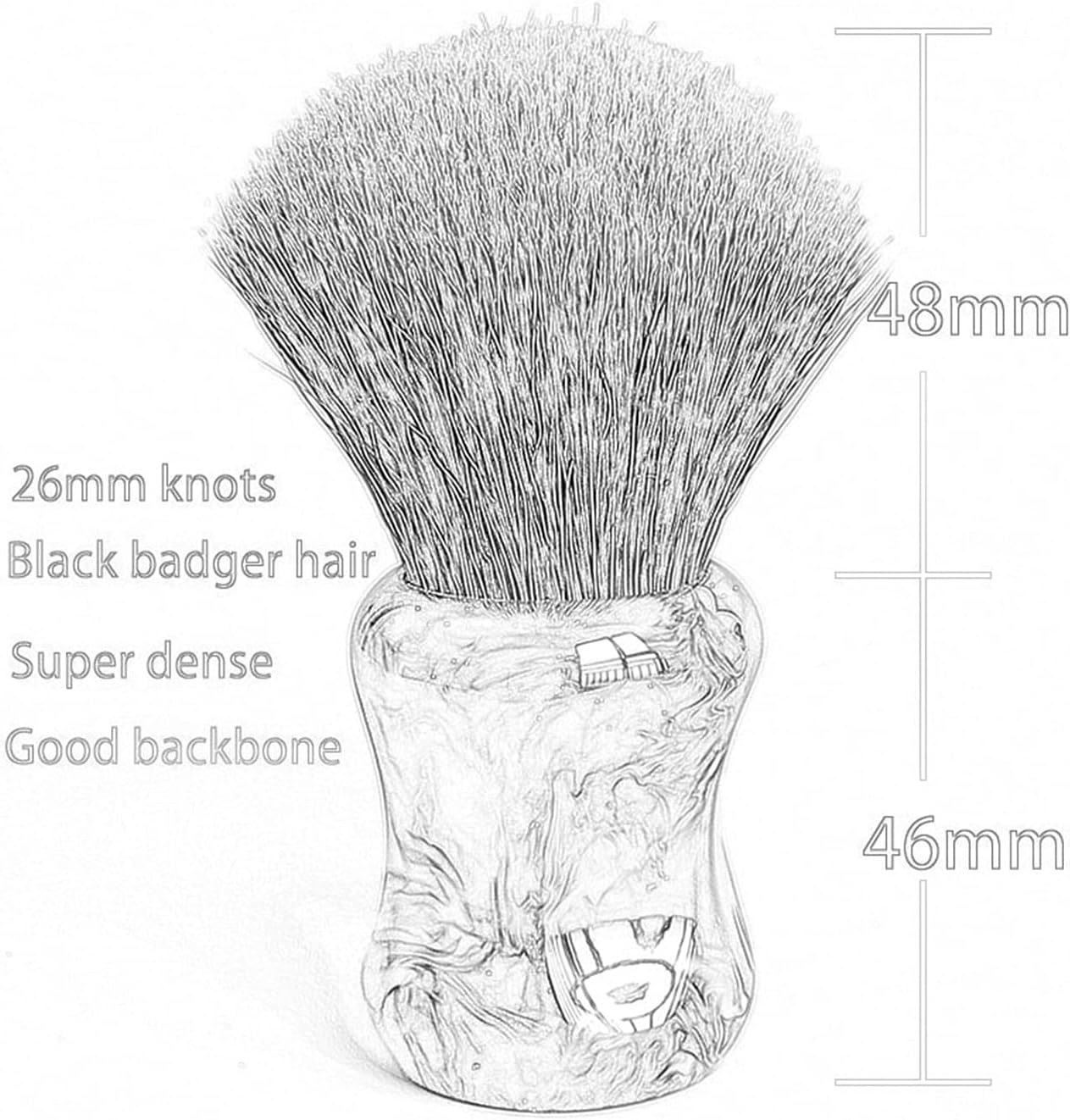 Shaving Brush Badger Hair Durable Resin Handle Beard Soap Foam Brush Handmade Elegant Shaving Brush (Color : A)