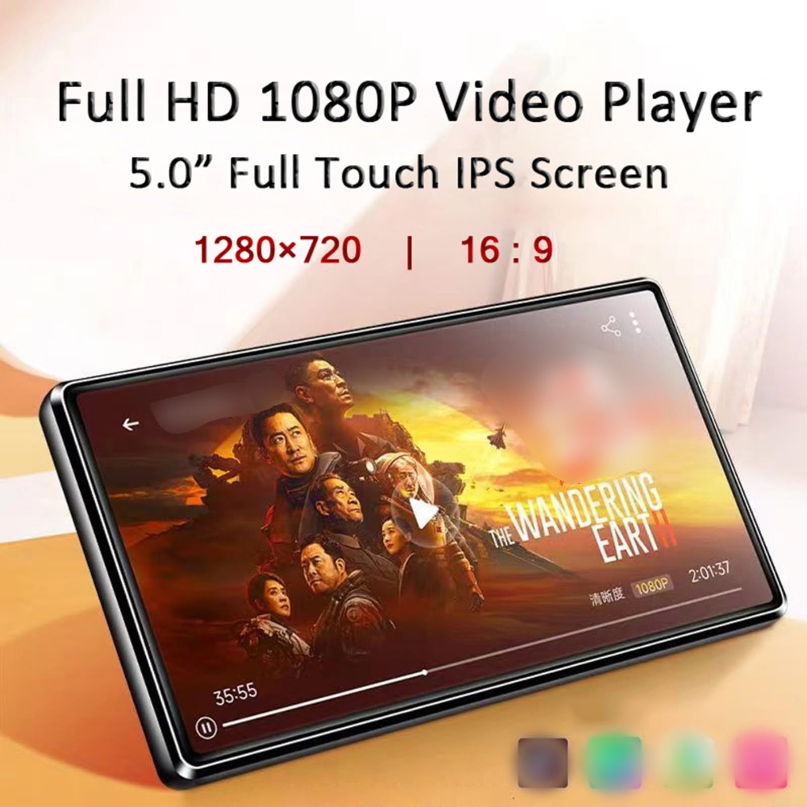 Lecteur MP3 portable avec écran de 5 pouces, pour Android 11, WiFi double bande, BT 5.0, haut-parleur, mémoire 32 Go, noir (anglais (3G + 32G))