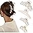 Mehayi 4 PCS Large Pearl Hair Claw Clips for Women Girls, Hair Barrette Clamps for Thick Thin Hair, Fashion Hair Accessories Headwear Styling Tools for Party Wedding