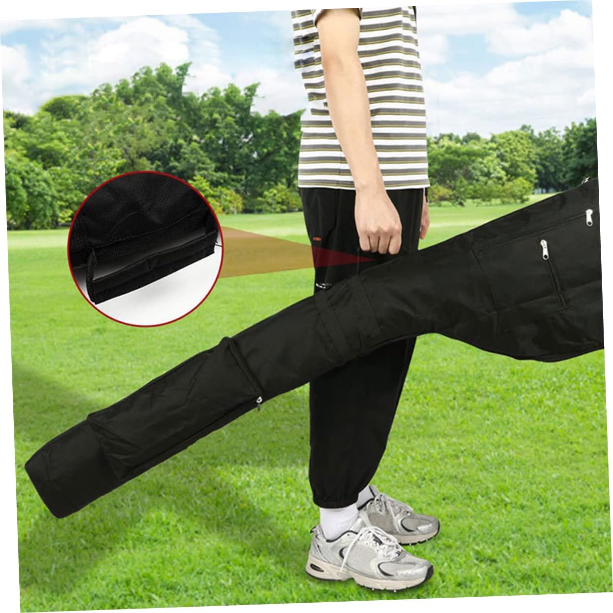 TOYANDONA Golf Club Holder Golf Bag Shoulder Strap Pad Reusable Golfing Bag for Household Outdoor Golfing Pouch