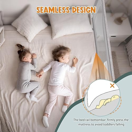 Miniatura 2 de G TALECO GEAR Barandilla de cama para niños pequeños, rieles laterales de cama protectores estables, protector de barandilla de cama para bebés para