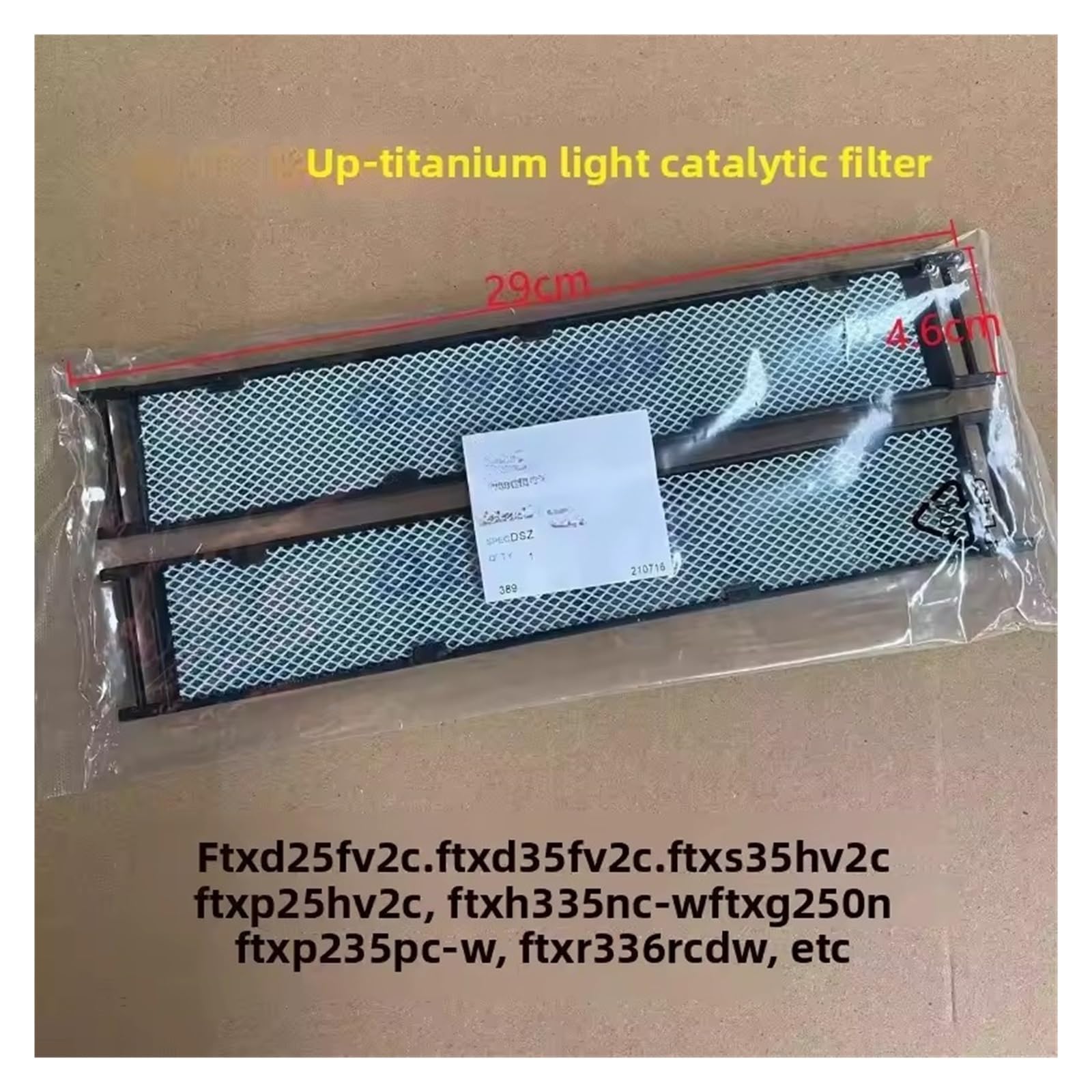Filtro Di Ricambio Da 2 Pezzi, Compatibile Con Daikin, Condizionatore D'aria FTXP325PC-W FTXR225PC UP Schermo Filtro Fotocatalitico Al Titanio(2Pcs UP-Tita filter)