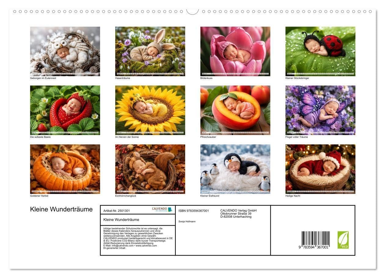 Kleine Wunderträume (hochwertiger Premium Wandkalender 2027 DIN A2 quer), Kunstdruck in Hochglanz: Ein Jahr voller Geborgenheit (CALVENDO Menschen)