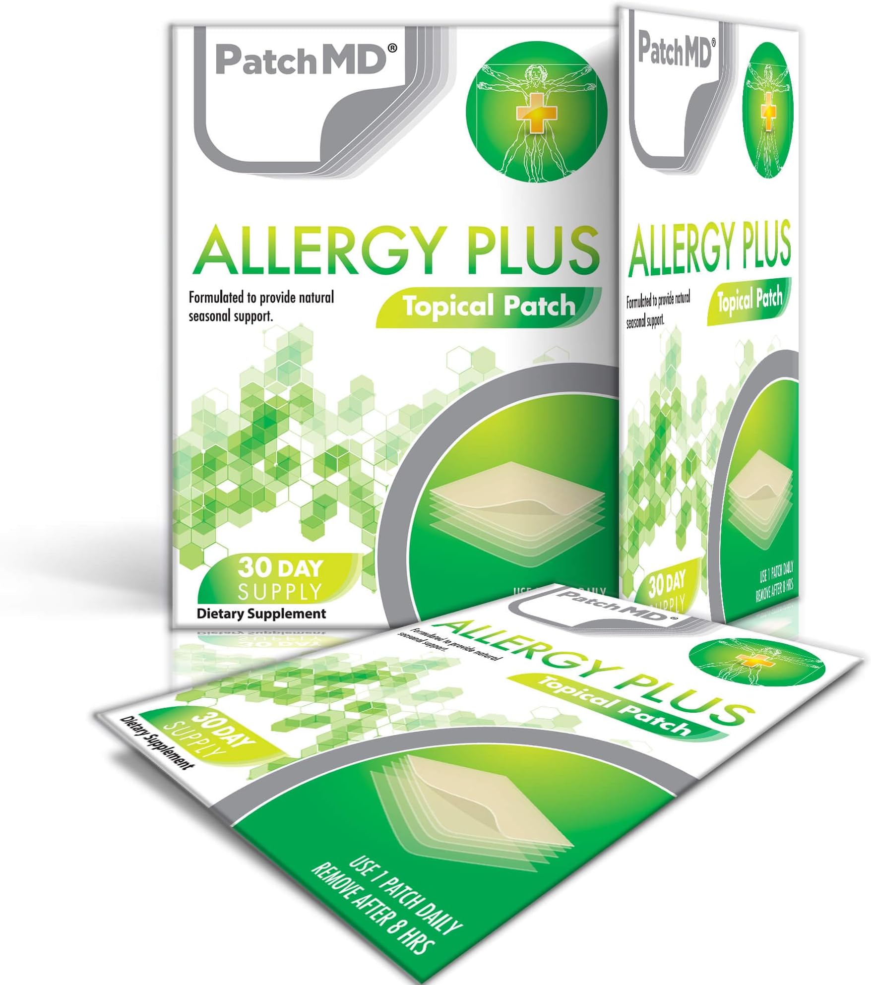 PatchMD – Allergy Plus Topical Patches – 100% Natural, May Help Reduce, Support, and Stabilise Inflammatory Allergic Reactions All Year Long– 30 Day Supply'