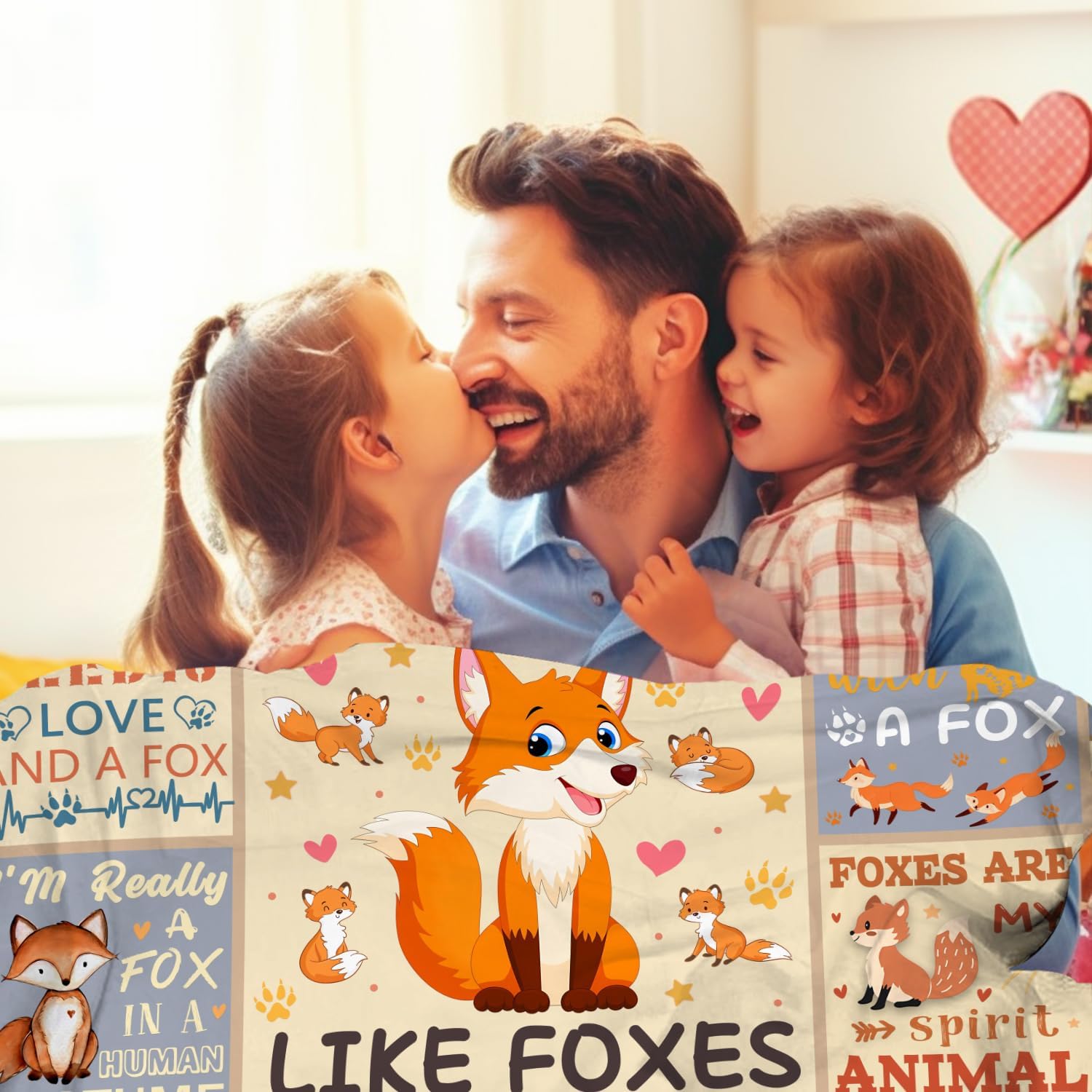 Fox Blanket Gifts for Girls Boys,Animal Stuff Cute Foxes Throw Blankets,Funny Fox Themed Gifts for Women Adults Foxes Lover 50"X40" - Image 4