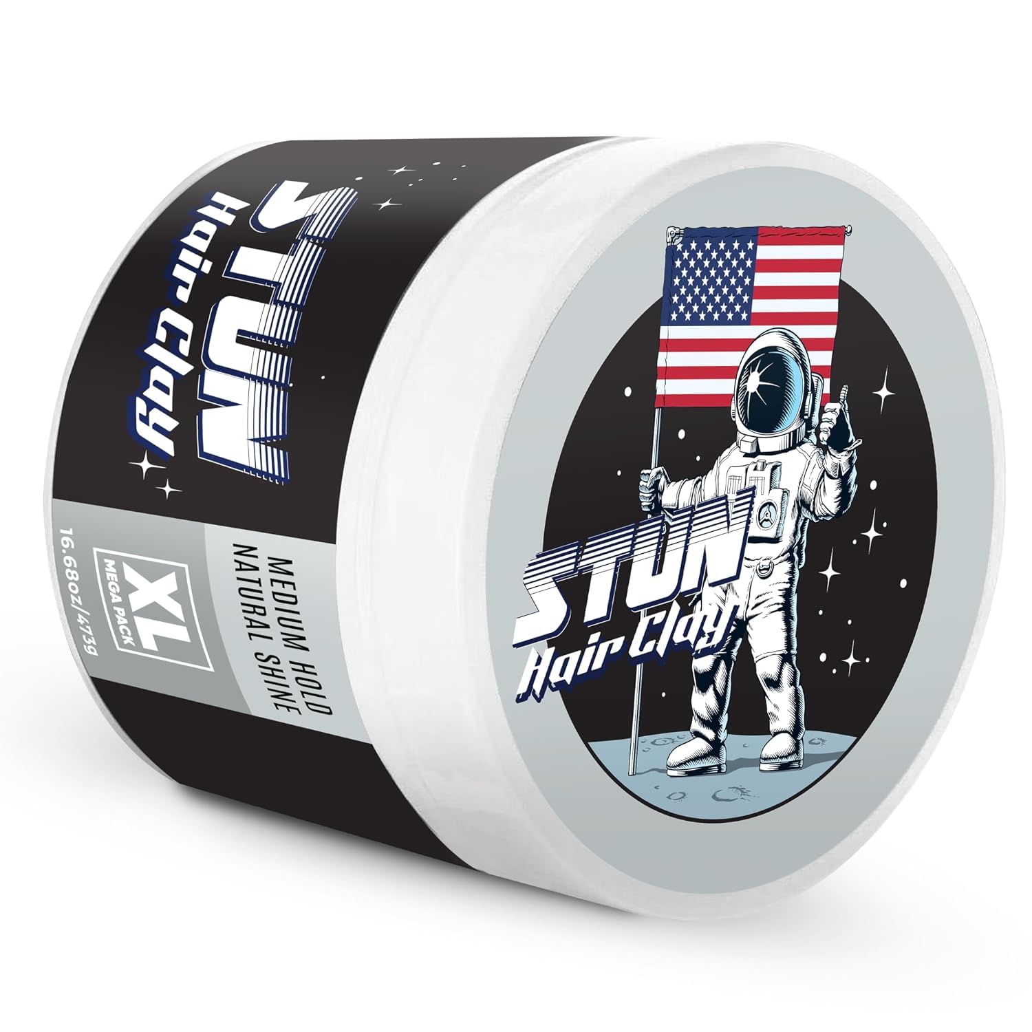 STUN Hair Clay Styling Product for Men, Black, XL Mega Pack 16.68 Oz