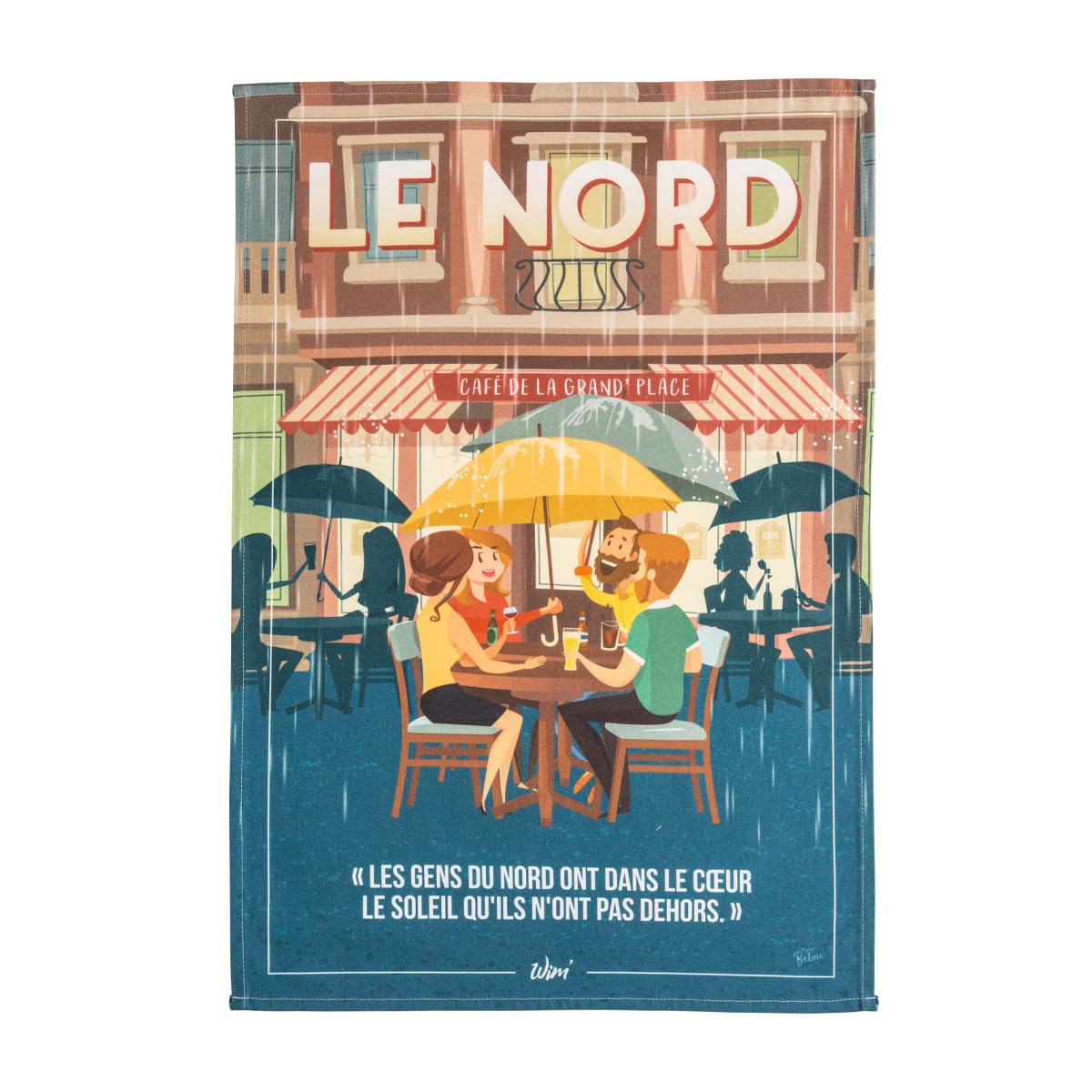 Coucke Printed Cotton Tea Towel, Wim Le Nord, 50 x 75 cm