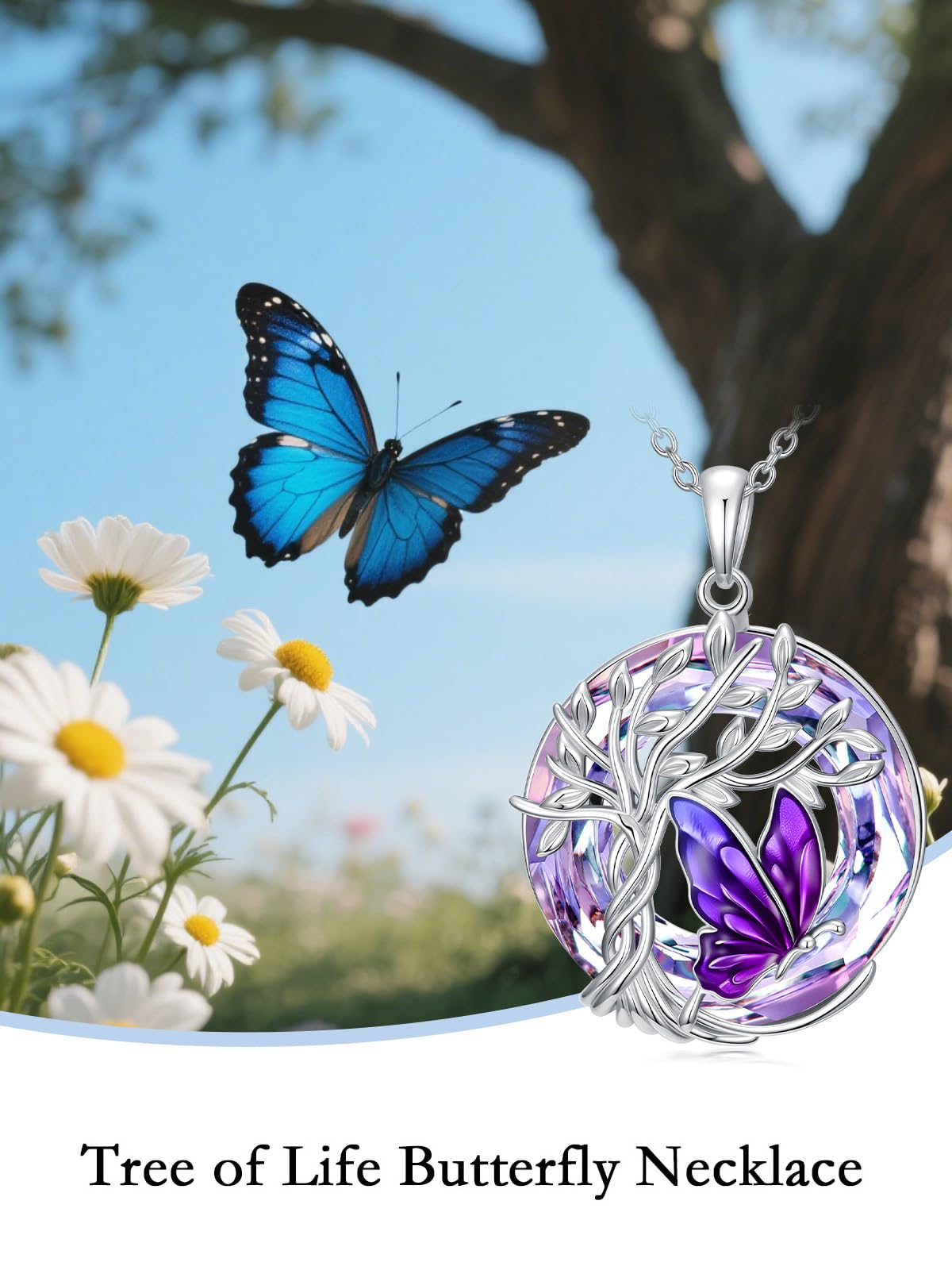 TOUPOP Collana a forma di farfalla, in argento Sterling 925, con ciondolo a forma di farfalla, gioiello per donne, anniversari, regali di compleanno per moglie, fidanzata, lei