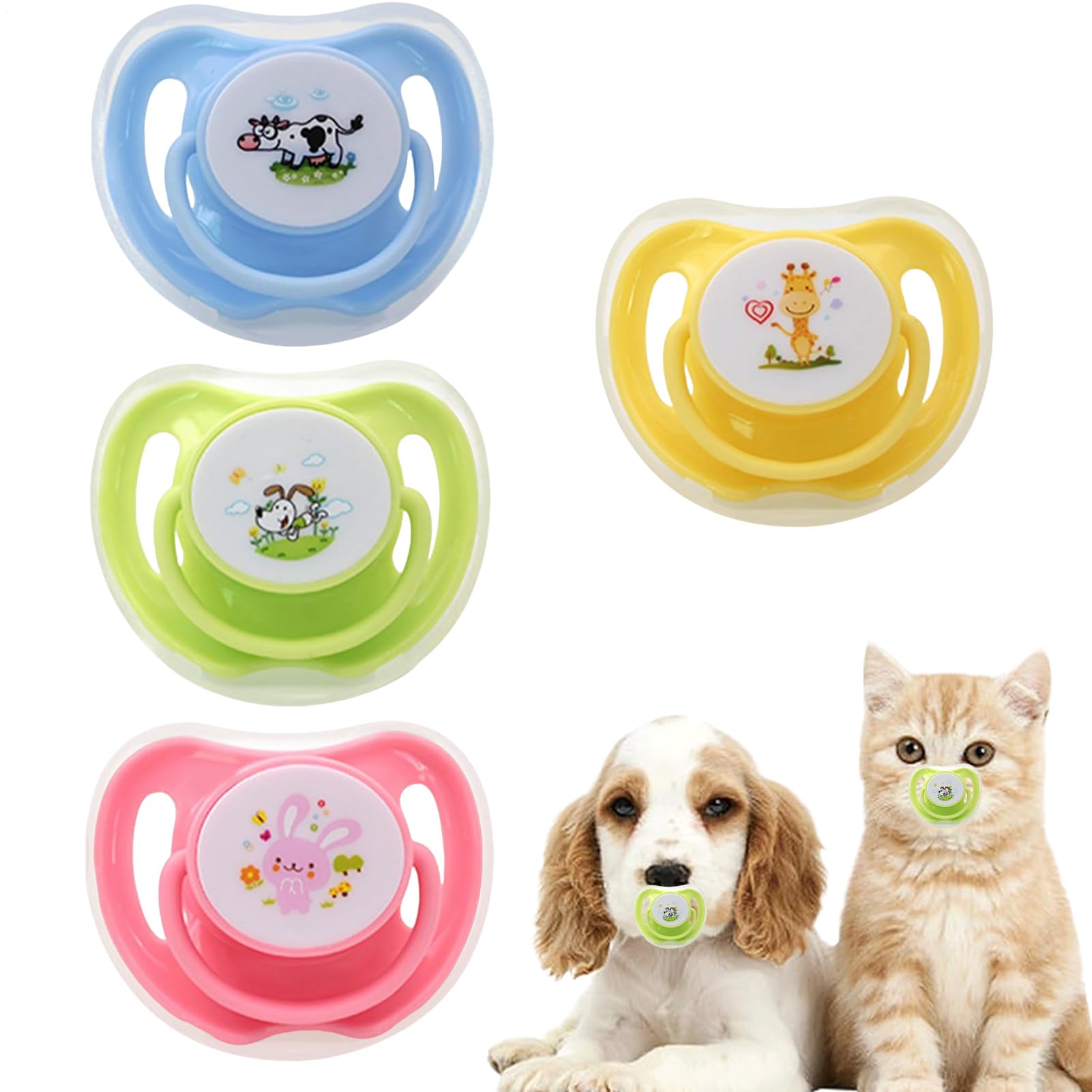4 Pack Kitten for Kitten Suckling Dog Cute Safe Silicone Puppy with Dust Cover Dog Chew Toys Teething