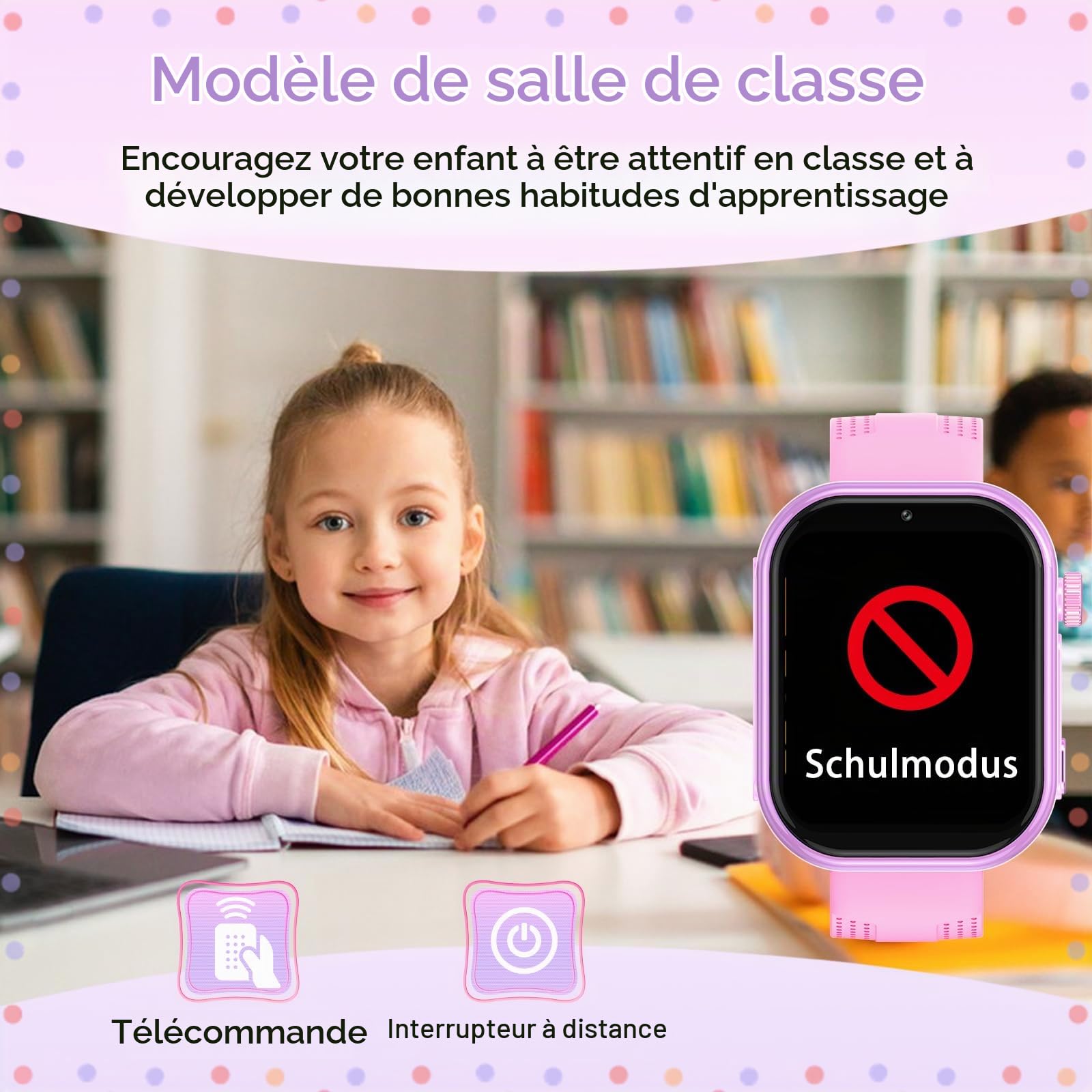 Montre Connectée Enfant, 4G Smart Watch Enfant Garçon Fille GPS SOS