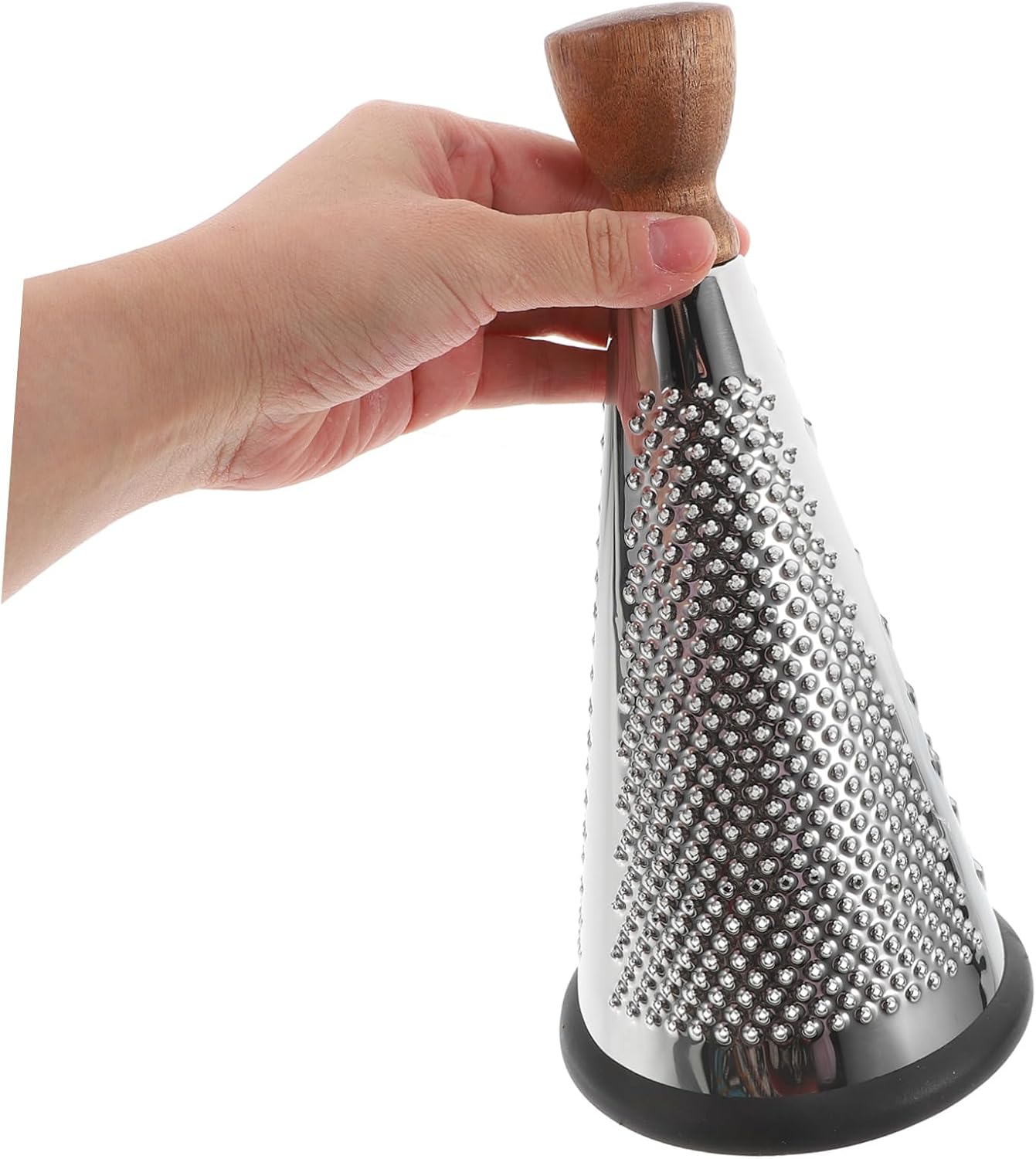 Amosfun 9-Inch Wooden Handle Vegetable Cheese Grater Stainless Steel Manual Grating Tool for Kitchen for Vegetables Cheese