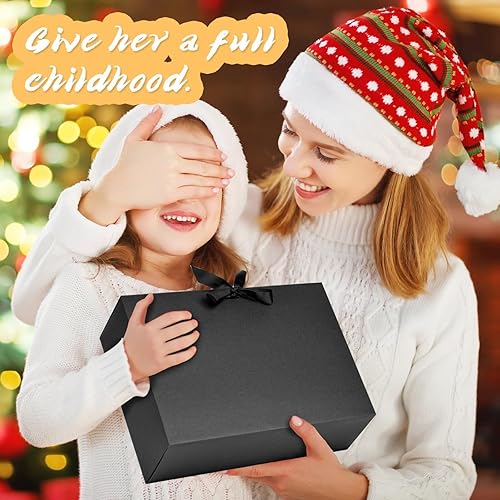 Miniatura 6 de WLUSEAXI Paquete de 15 cajas de regalo con tapas, 10.6 x 7.8 x 3.1 pulgadas, cajas de regalo negras para regalos, cajas de papel kraft para bodas,