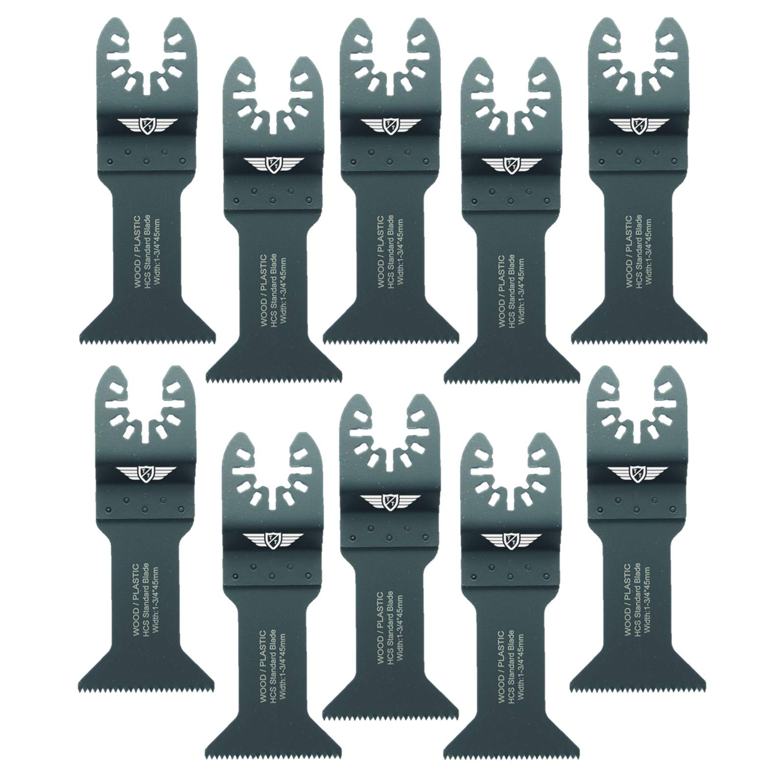 Topstools Silver,Black,Grey 10 X Fa44l_10 44Mm Long Wood Fast Fit Blades Compatible With Dewalt Stanley Black And Decker Bosch Fein (Non-Starlock) Makita Milwaukee Parkside Worx Workzone Multitool Accessories