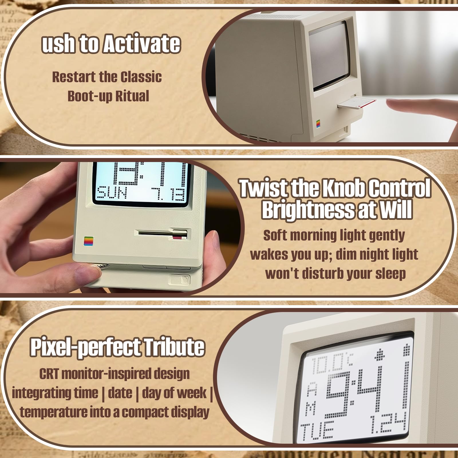 Sveglia Digitale, Sveglia Retrò Con Display CRT Elettronica Digitale Da Tavolo Con 5 Modalità Di Allarme Piccolo Complemento D'arredo Per Computer Per Camera Da Letto Soggiorno Ufficio
