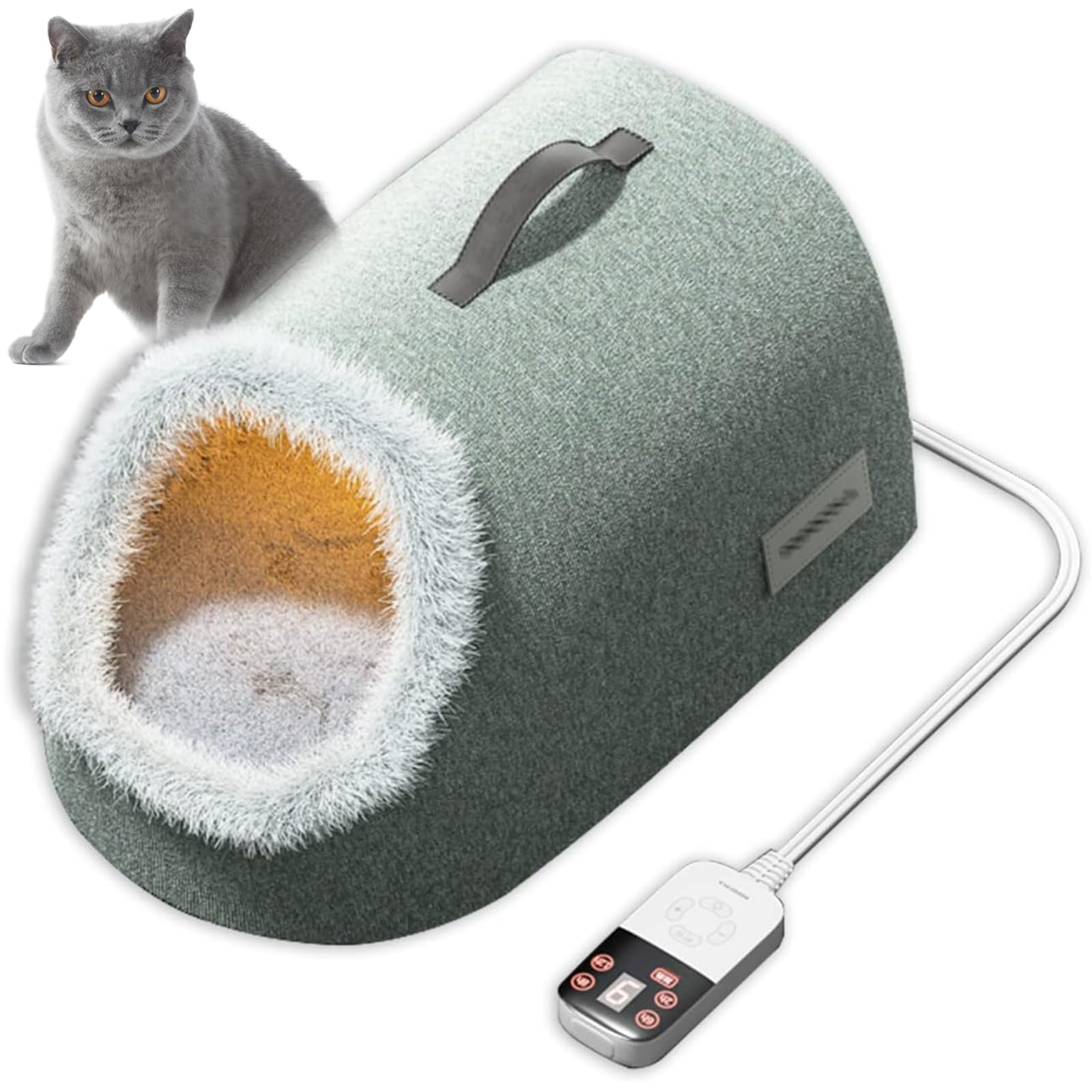 Beheiztes Katzenhaus Tierhaus Mit Elektrischer Heizung Für Den Innenbereich, Weiche Katzenhöhle Mit Automatisch Konstanter Temperatur, Haustierprodukte Bett Für Katzen, Welpen