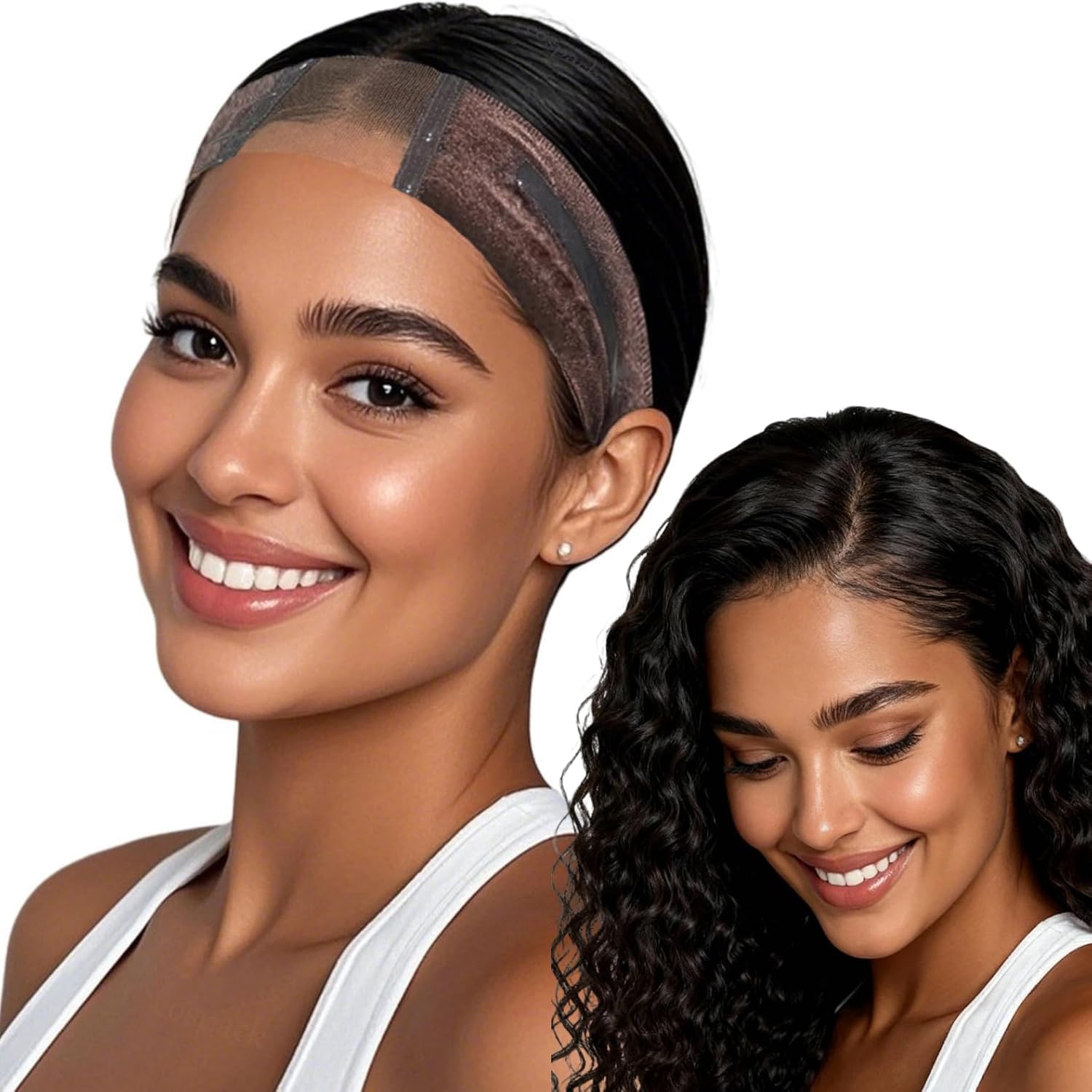 Photo 1 of Cospack Wig Grip Band for Women: Non Slip Silicone Wig Grip Adjustable Secure Fit No Headache Breathable Lace Part with Ear Cut Outs for Wigs Chemo Cosplay Sports Daily Wear (Brown)