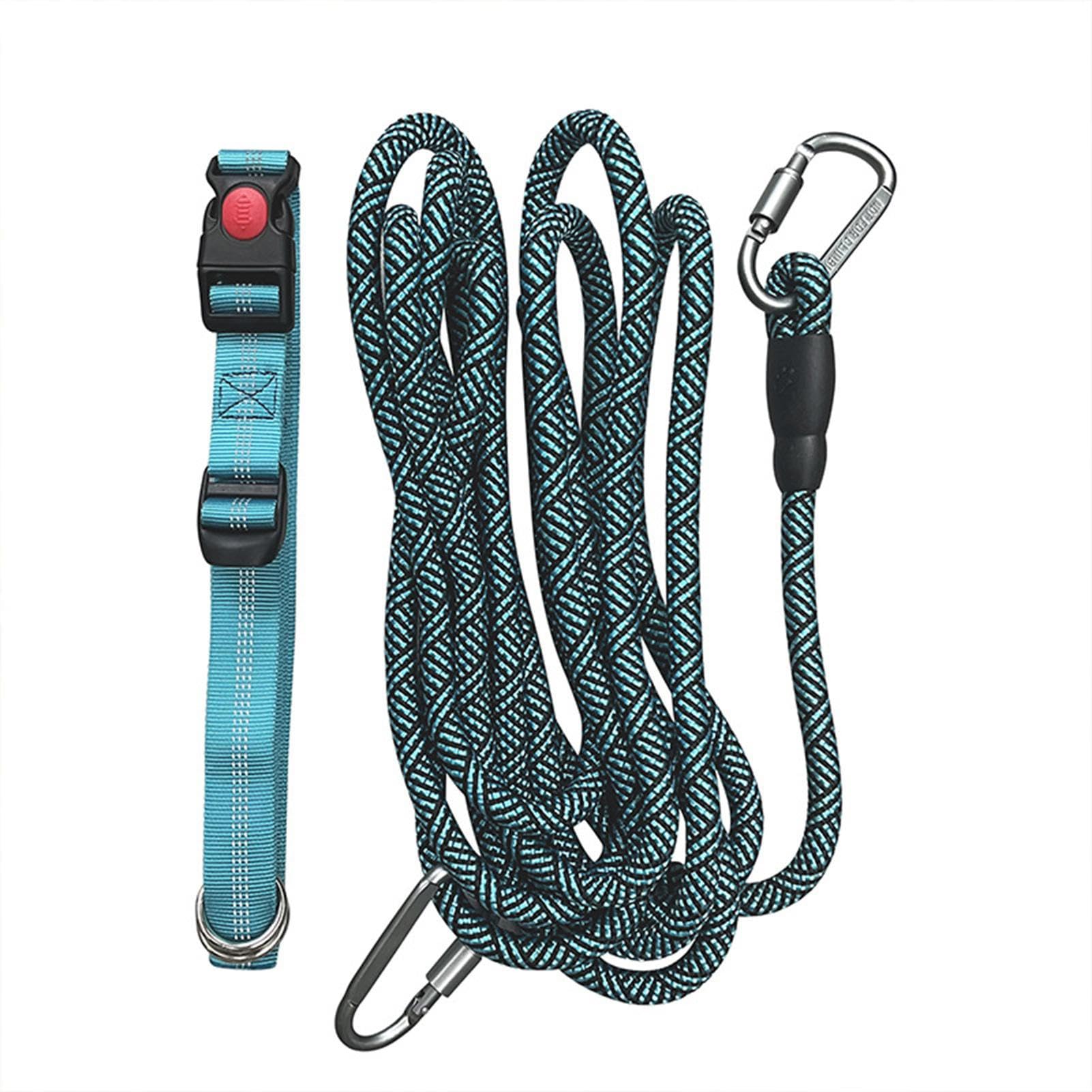 Yusheng Atar al Perro, Cadena para 16 pies para Exterior, Cable Correa Reflectante para Exteriores para Acampar, Correr en el Patio Trasero, Correa para Perros Grandes hasta 200 Libras