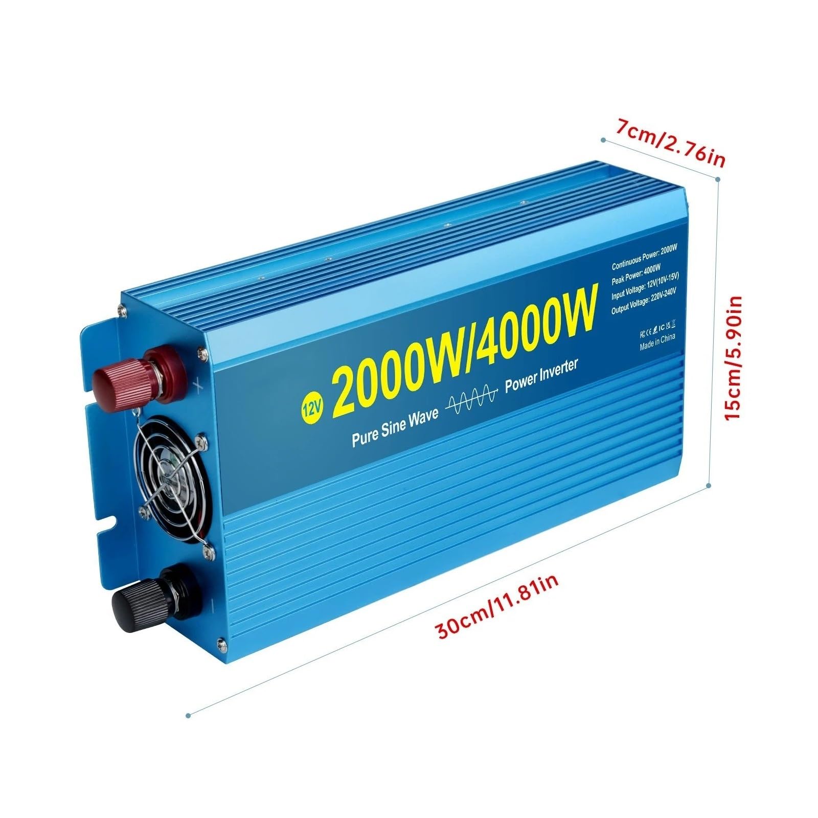 POWERinvert Onduleur Sinusoïdal Pur 4000 W/5000 W/6000 W 4 KW/5 KW/6 KW Convertisseur Tension DC 12 V/24 V vers AC 220 V/230 V 50 Hz/60 Hz Prise Universelle(24V,220V 50Hz,4000W)
