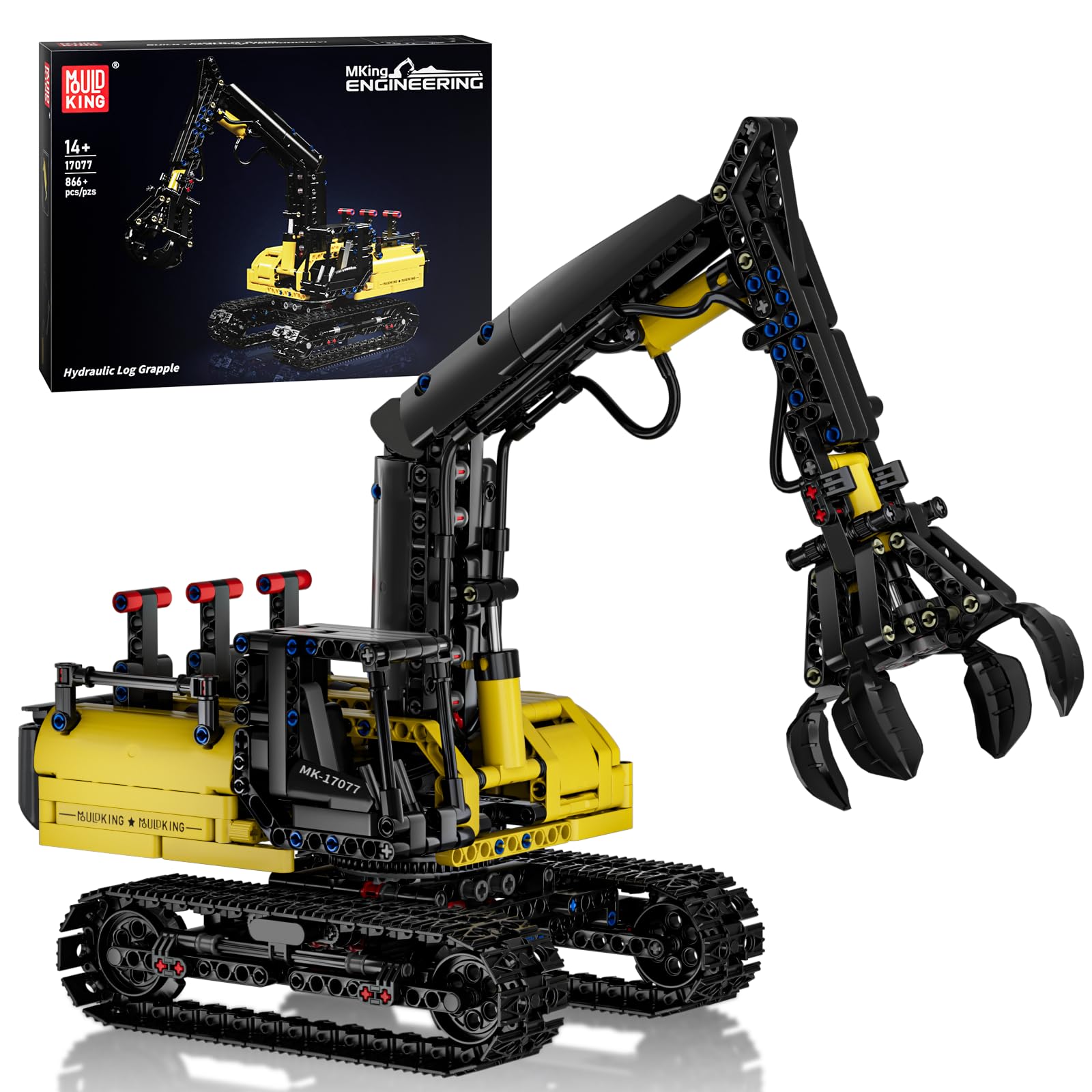 Mould King 17077 Tecnologia Idraulico Trasportatore Legno Blocchi Di Costruzione Giocattolo Versione Statica Furgone Camion Mietitrebbia Blocchi Morsetto per adulti e bambini(866 pezzi)