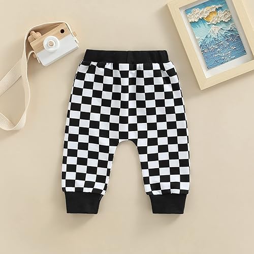 Miniatura 3 de Pantalones largos de cuadros con cintura elástica para bebés, niños y niñas, para primavera, verano, otoño e invierno