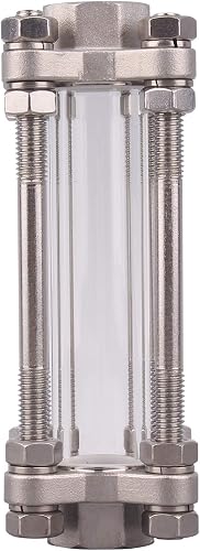 DERNORD in-Line Sight Glass with Female Thread,Flow Sanitary Straight Sight Glass SUS316 1/2" NPT Female