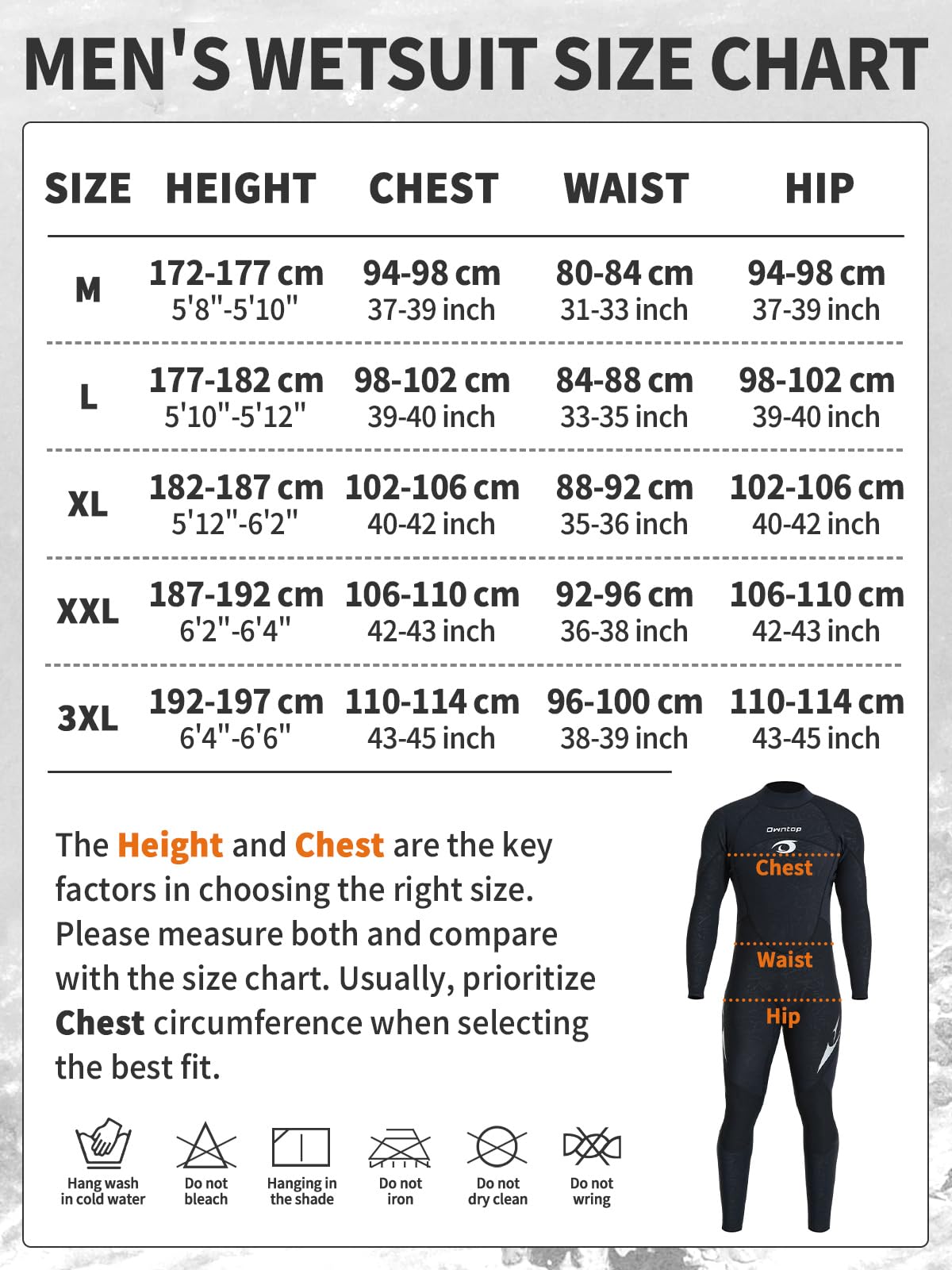 Owntop Muta da uomo e donna, 1,5 mm, lunghezza intera, in neoprene, con cerniera posteriore, per surf, snorkeling