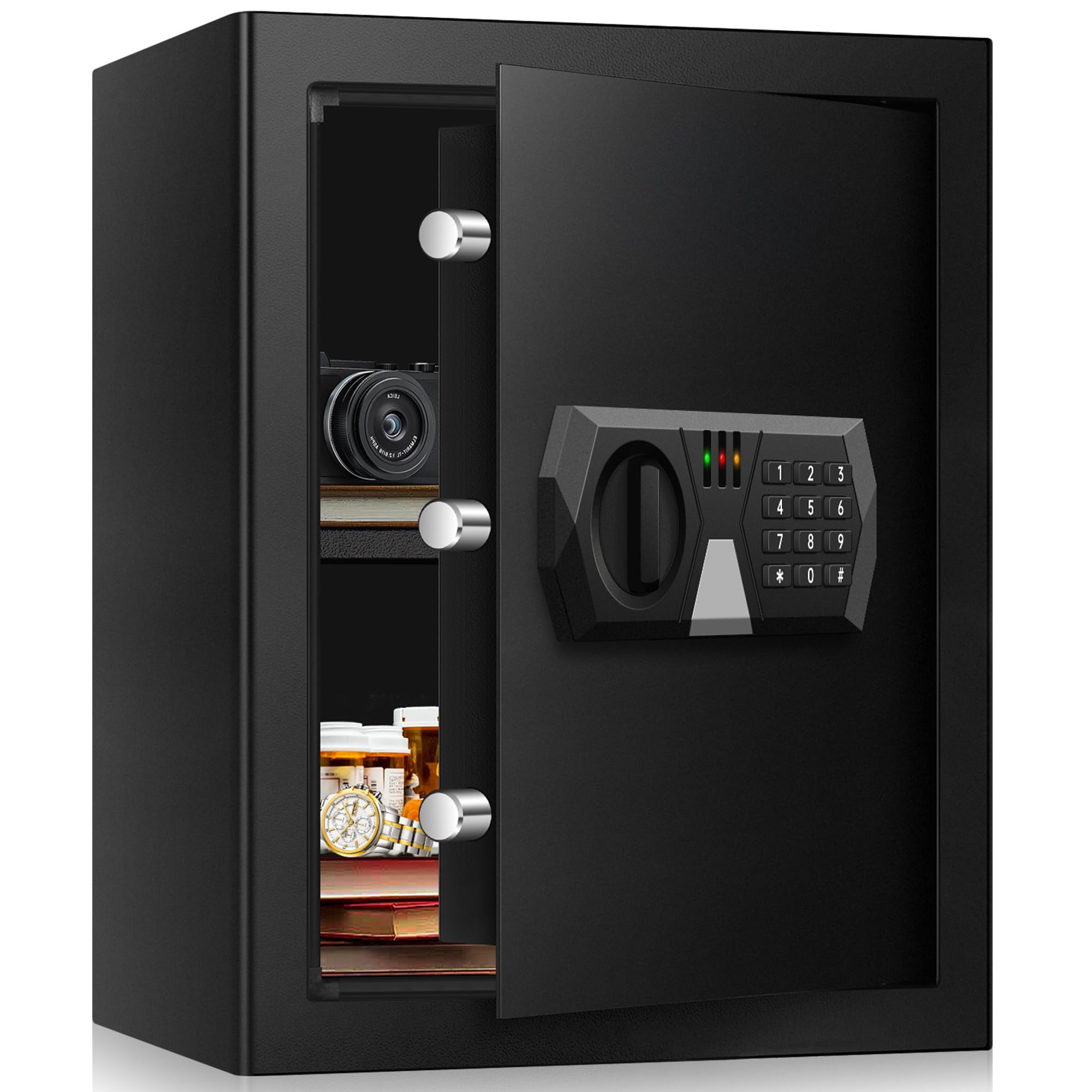 Home Safe Fireproof Waterproof,Fireproof Safe with Digital Keypad,Security Safe Box Gun Safes Lock Box with Keypad for Cash Jewelry Home, Hotel, Dorm, Office