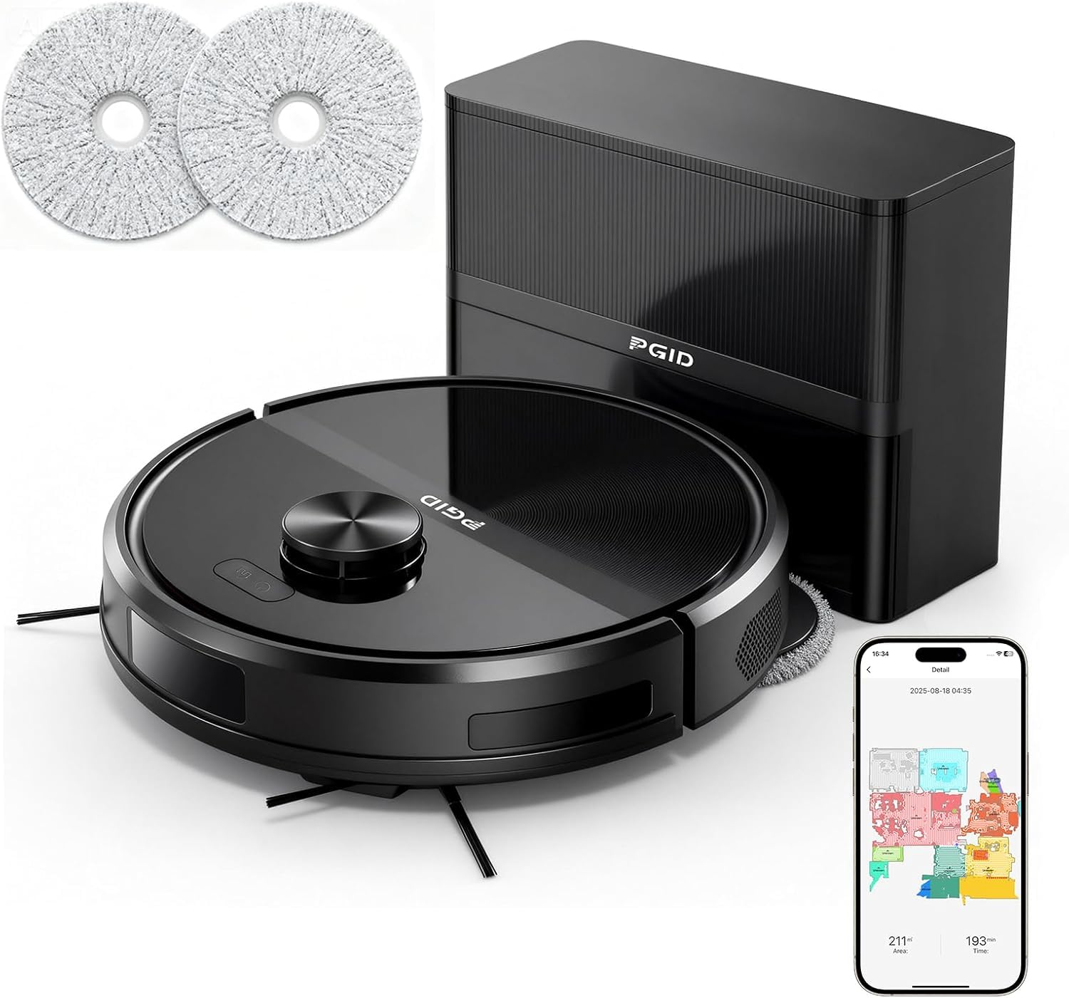 Self-Emptying Robot Vacuum Cleaner Robot Vacuum and Mop FlexiArm Edge Mopping 5000Pa Suction Dual Zero-Tangle System Smart Obstacle