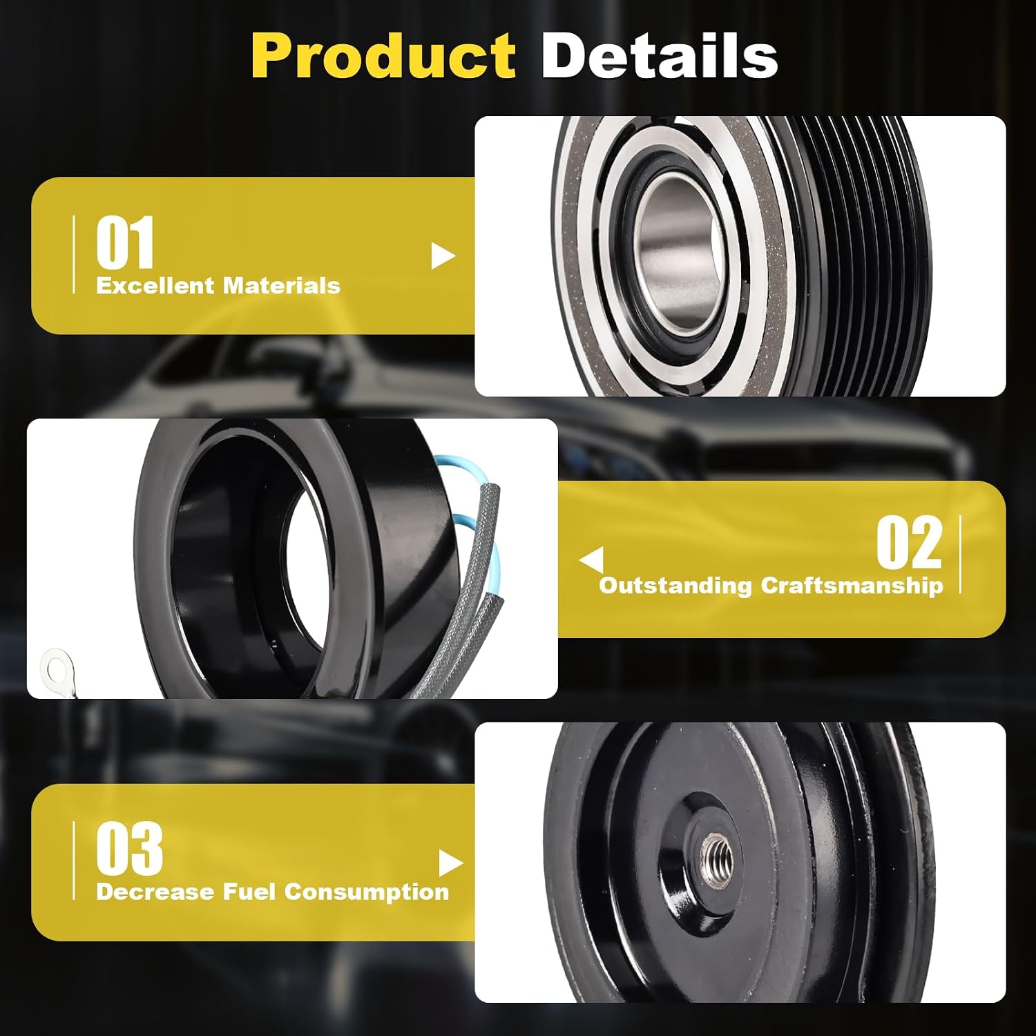 CO29042C AC Compressor Clutch Kit Compatible with 2011-2013 Highlander, 2011-2016 Sienna, 2012-2017 Toyota Camry, 2013-2018 Avalon & 2013-2018 Lexus ES350, 2010-2015 RX350, 3.5L