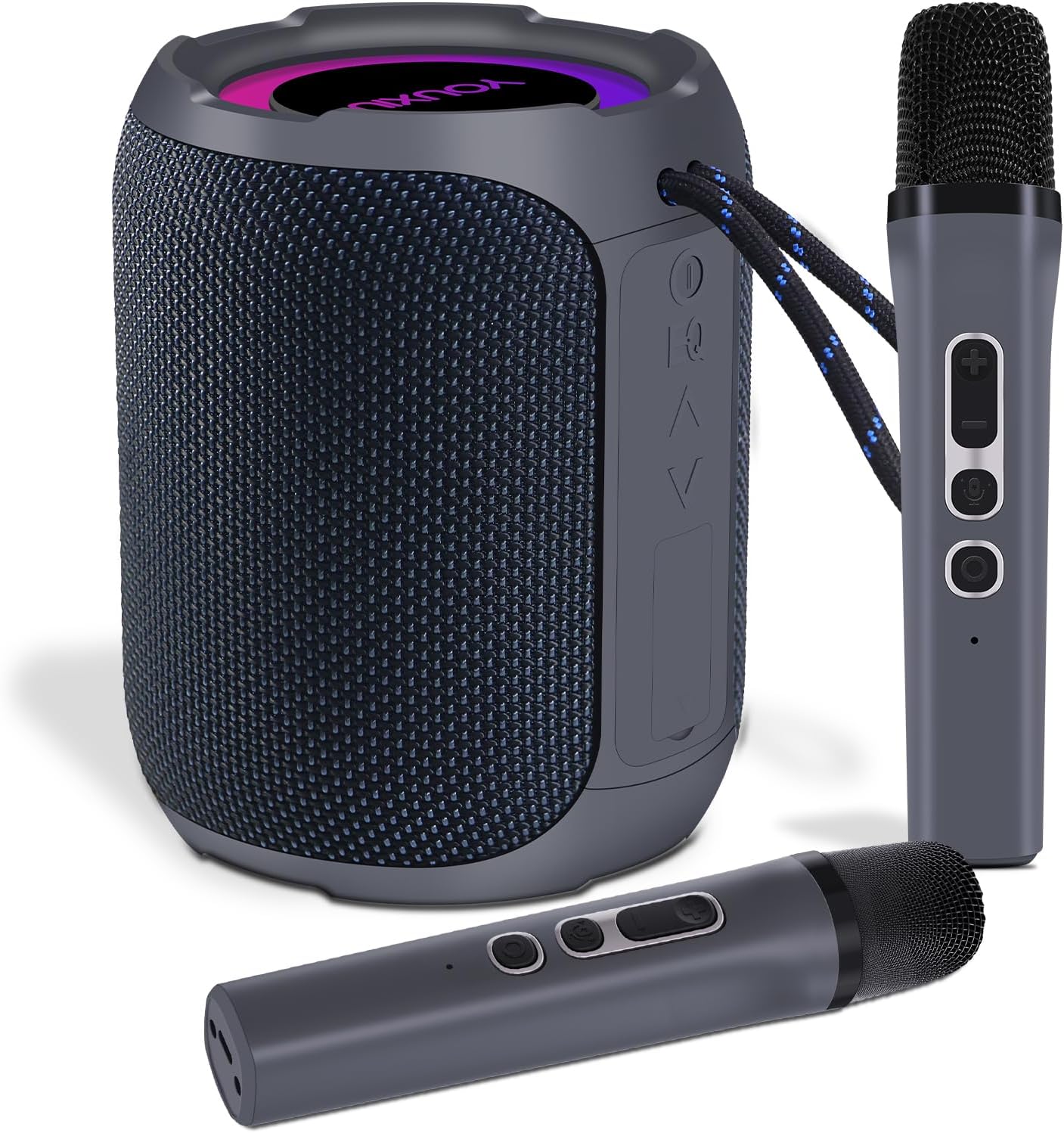 YOUXIU K1 Portable Bluetooth Karaoke Machine with two wireless microphones