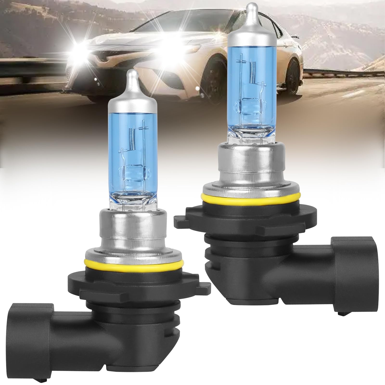 QUAYUB Fit for Toyota Camry 2002-2006 Halogen Fog Light Bulbs,9006/HB4 Fog Light Halogen Light Bulbs Replcement Bulbs,Plug and Play,Bright White,Pack of 2