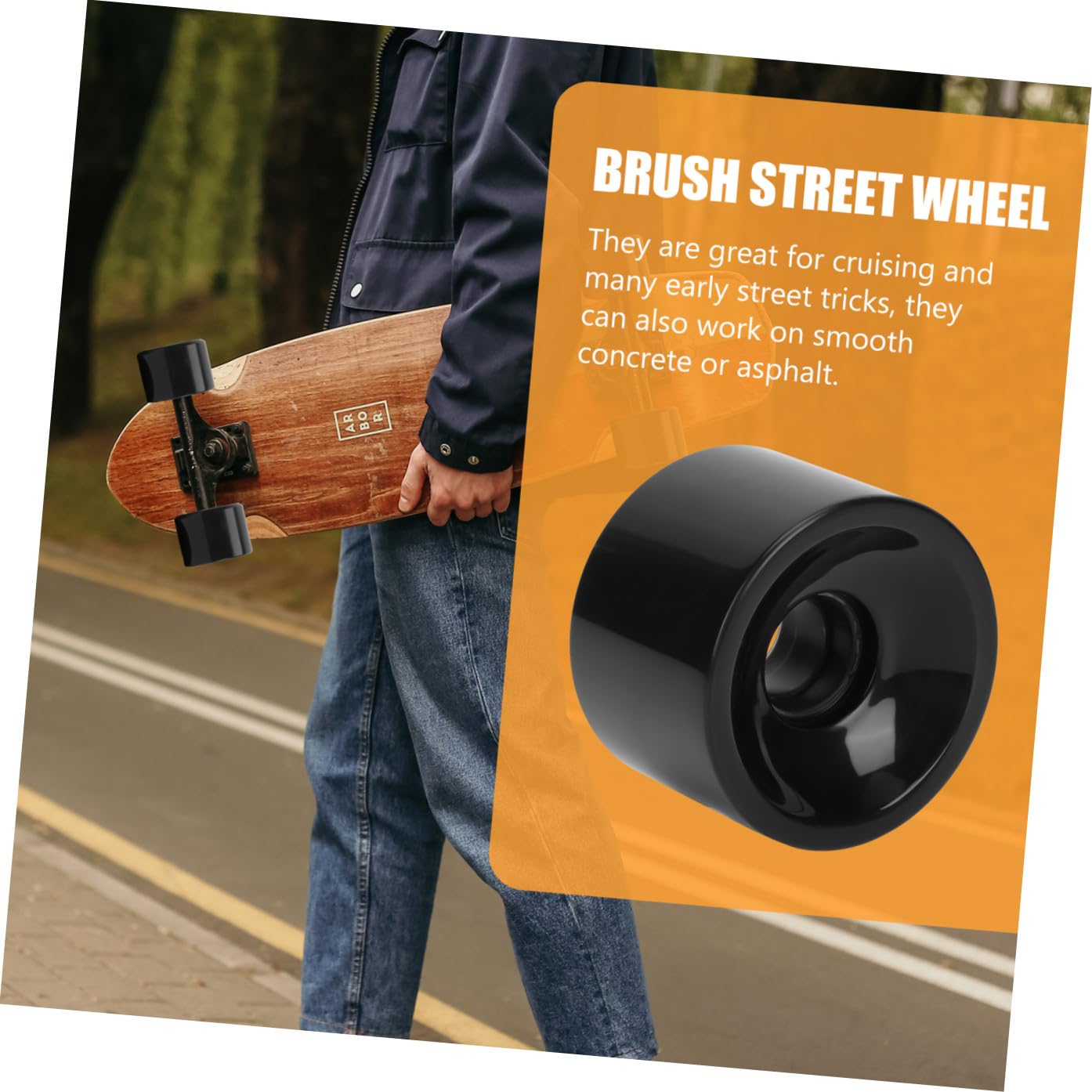 UKCOCO Skateboard PU Transparente Reemplazo Resistente Desgaste Accesorios para Patineta