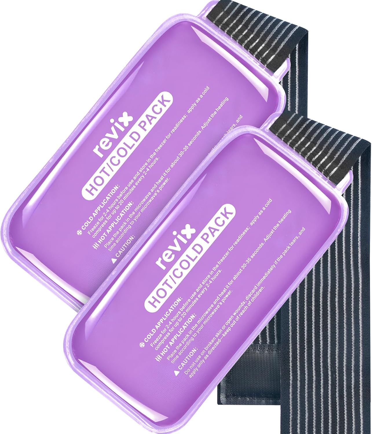 REVIX Ice Packs for Injuries Reusable, 2 Packs Hot & Cold Gel Ice Packs with PVC Cooling Design & Adjustable Strap, Flexible Therapy on Joints, Muscles, Shoulder, Back and Knee (10″ x 5″ Purple) REVIX Ice Packs for Injuries Reusable, 2 Packs Hot & Cold Gel Ice Packs with PVC Cooling Design & Adjustable Strap, Flexible Therapy on Joints, Muscles, Shoulder, Back and Knee (10″ x 5″ Purple)