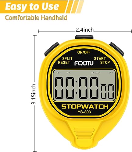Miniatura 5 de FCXJTU Digital Simple Stopwatch Timer, No Bells, No Alarm, Simple Basic Operation, Silent, Clear Display, ON/Off, Large Display for Swimming Running